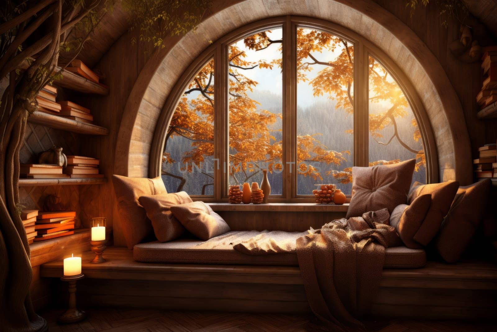 Cozy Reading Nooks with Radiant Heating. Generative AI