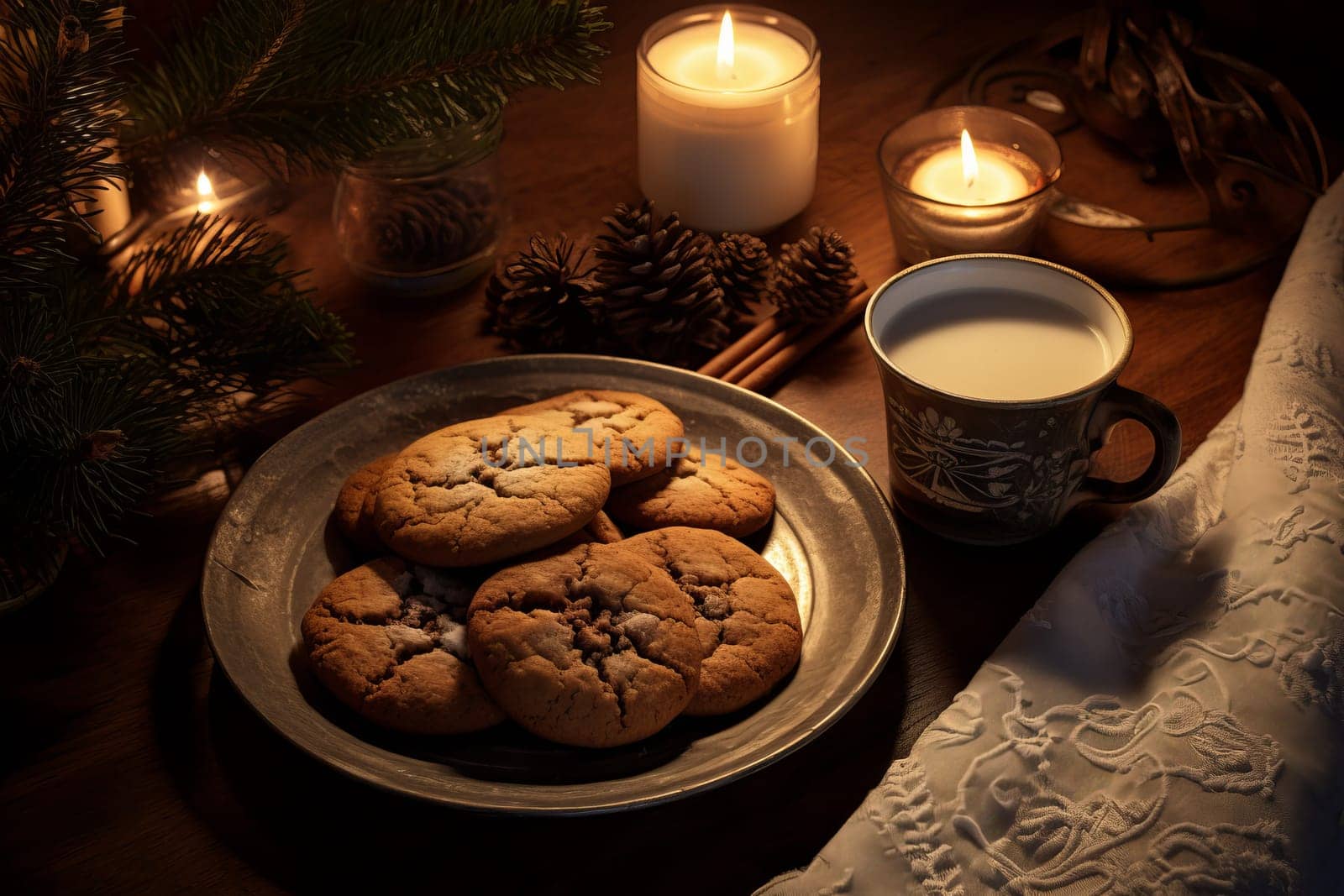 Holiday cookies and hot cocoa. Generative AI