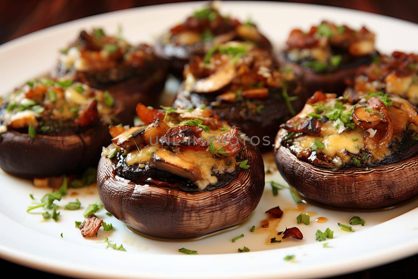 Gourmet bacon and blue cheese. Generative AI