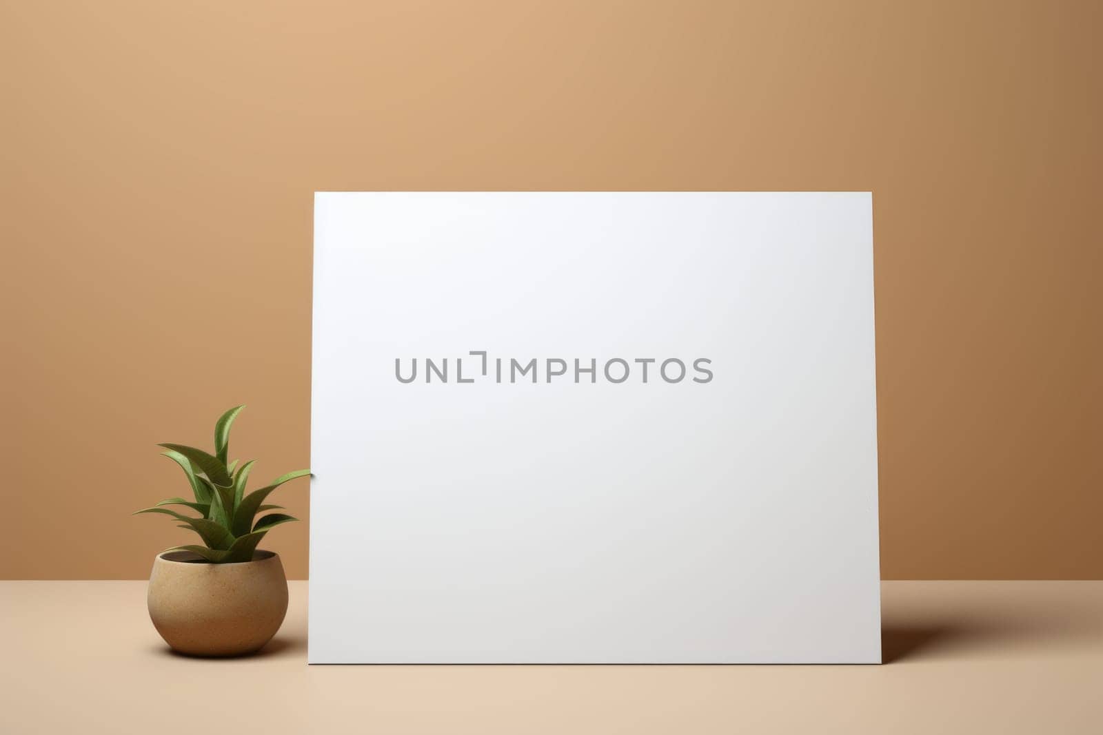 White box with a plant in it. Generative AI