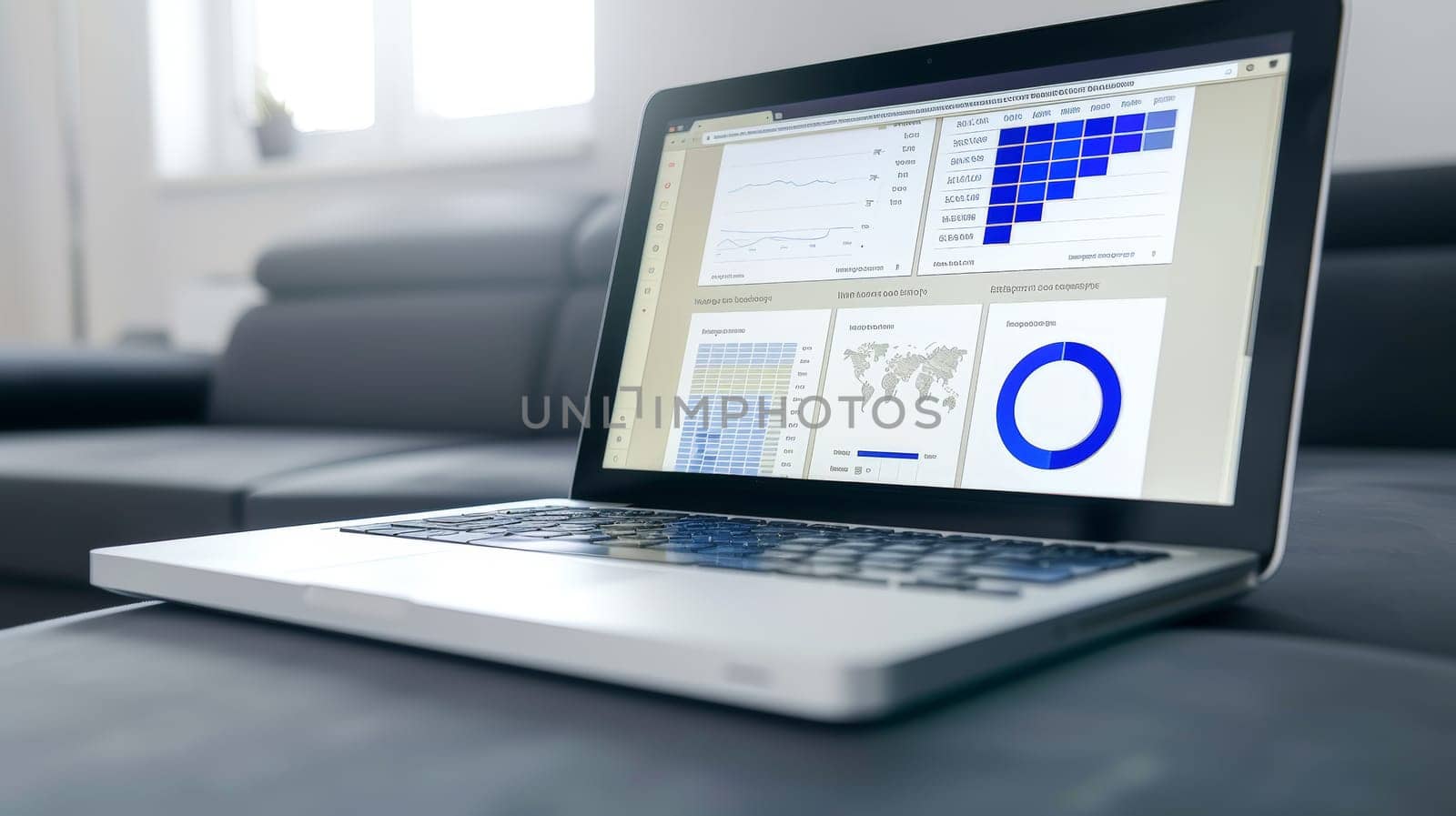Delve into the world of analytics with a laptop displaying comprehensive data analysis. Witness the power of information as it unfolds on the screen, providing valuable insights for informed decision-making.