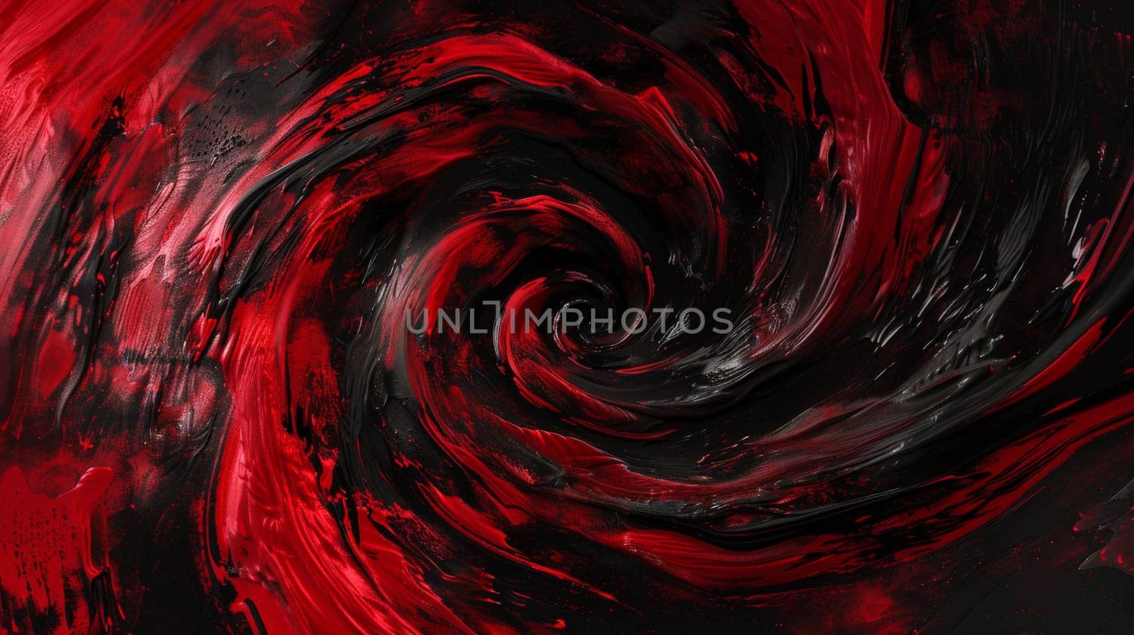 Witness the captivating allure of intertwining black and red hues, as fingers craft intricate swirls in an abstract tapestry of movement and emotion. This mesmerizing composition invites you to explore the dynamic interplay of color and form.