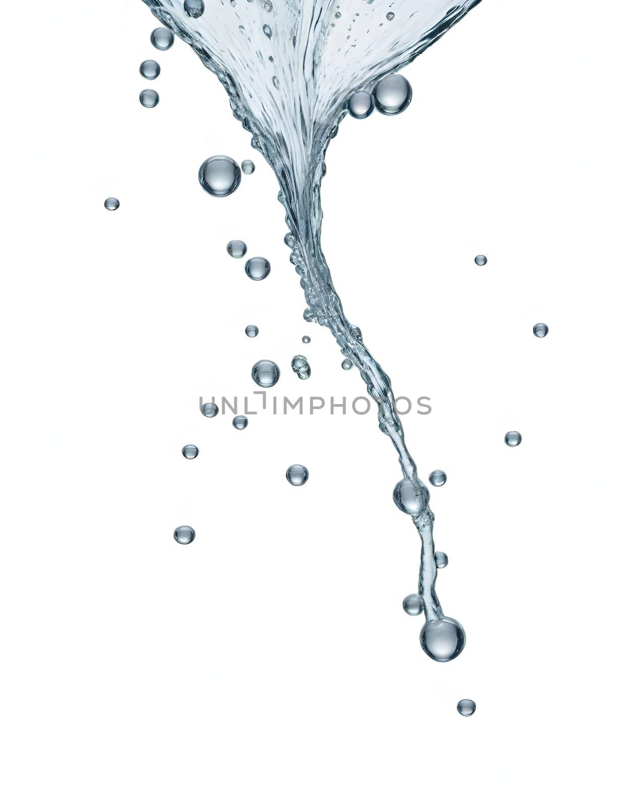 AI generated of a splash of blue clear water isolated on white