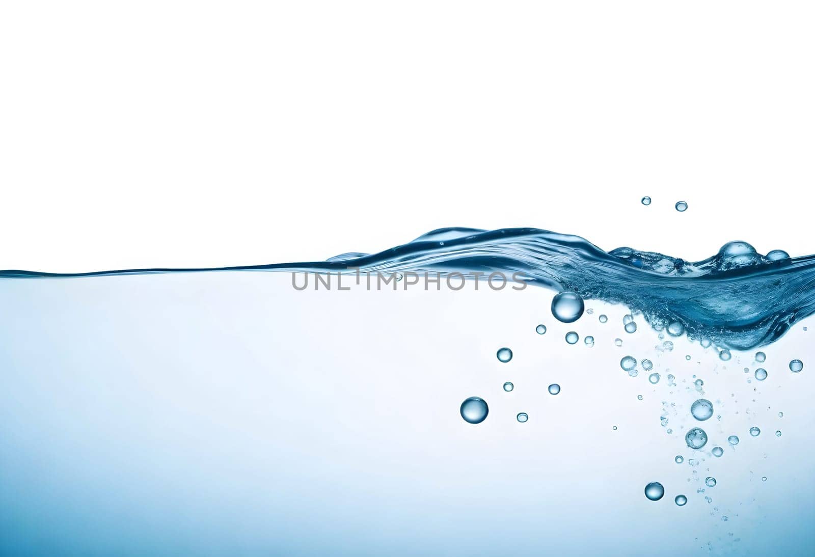 AI generated of a splash of blue clear water isolated on white