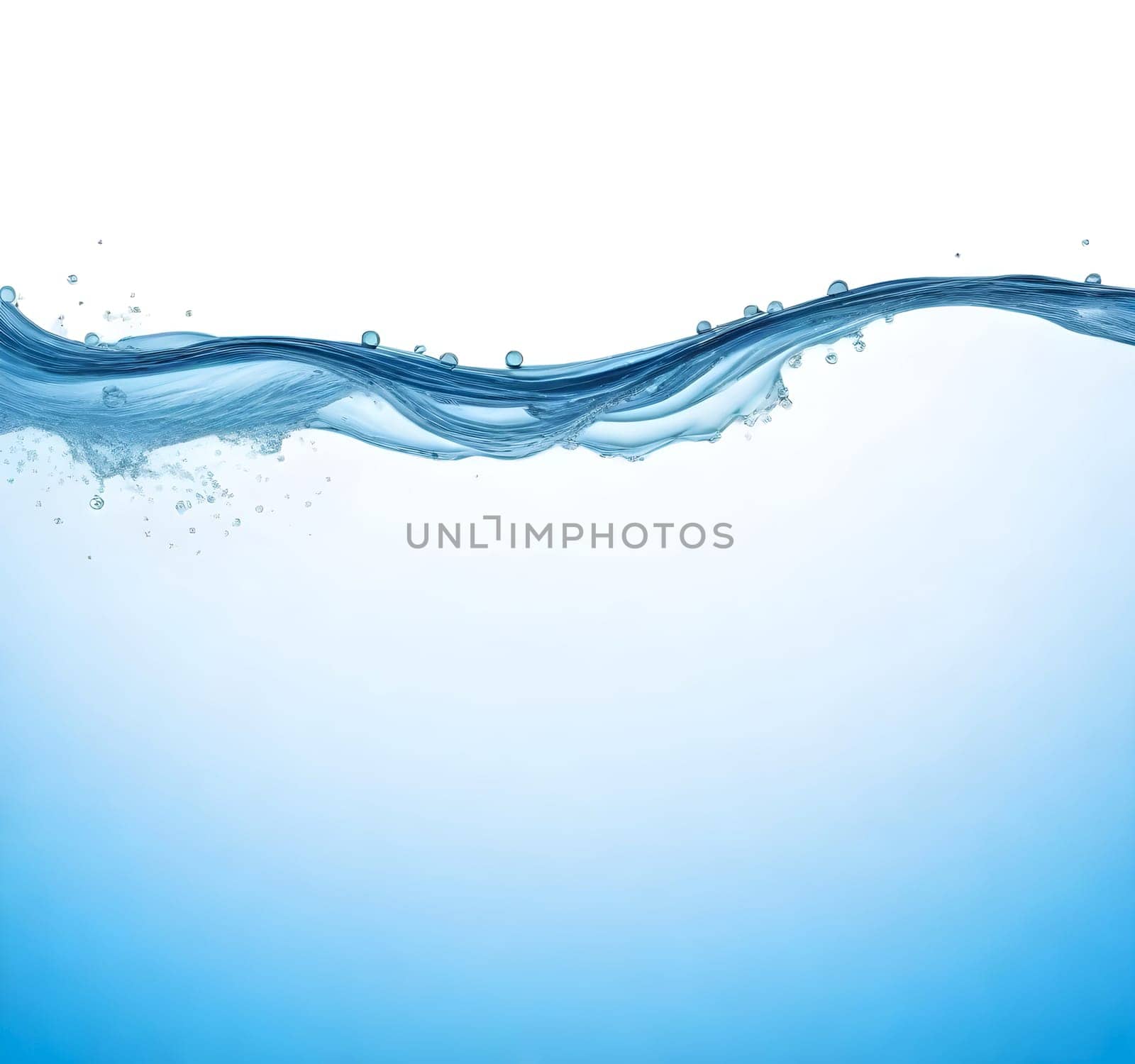 AI generated of a splash of blue clear water isolated on white