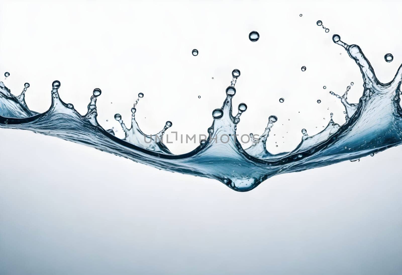 AI generated of a splash of blue clear water isolated on white