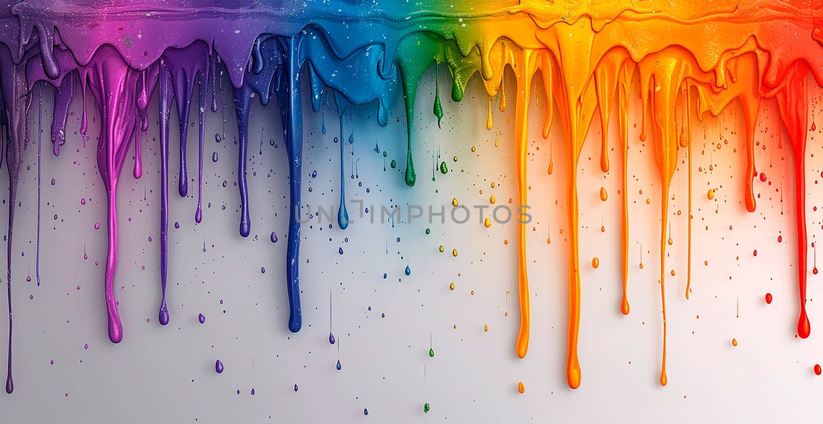 Multi-colored rainbow thick oil paint on a white isolated background, sampler template, smudges AI generated image