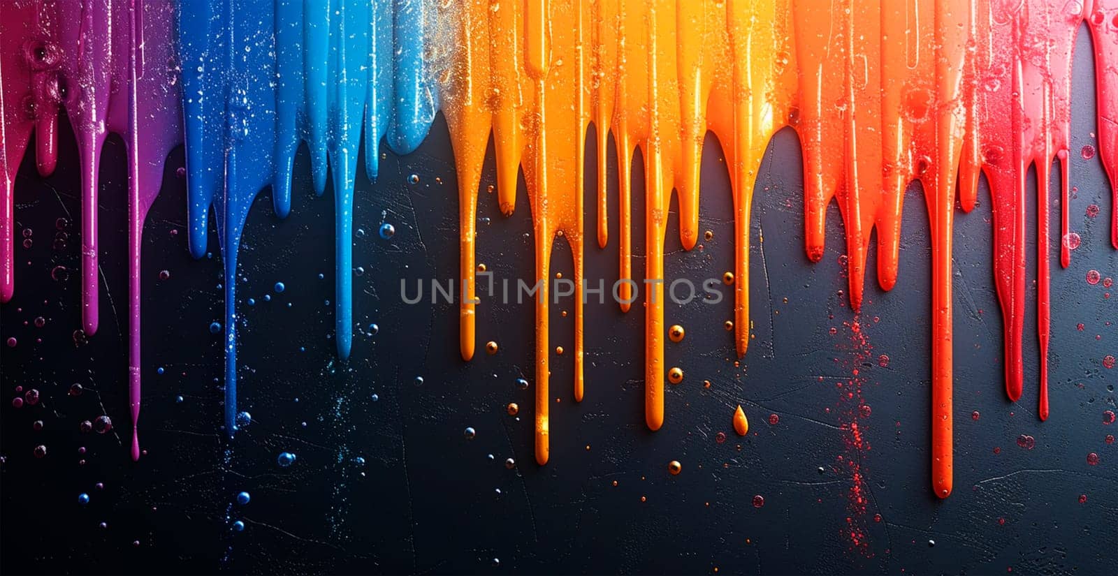 Multi-colored rainbow thick oil paint on a white isolated background, sampler template, smudges AI generated image