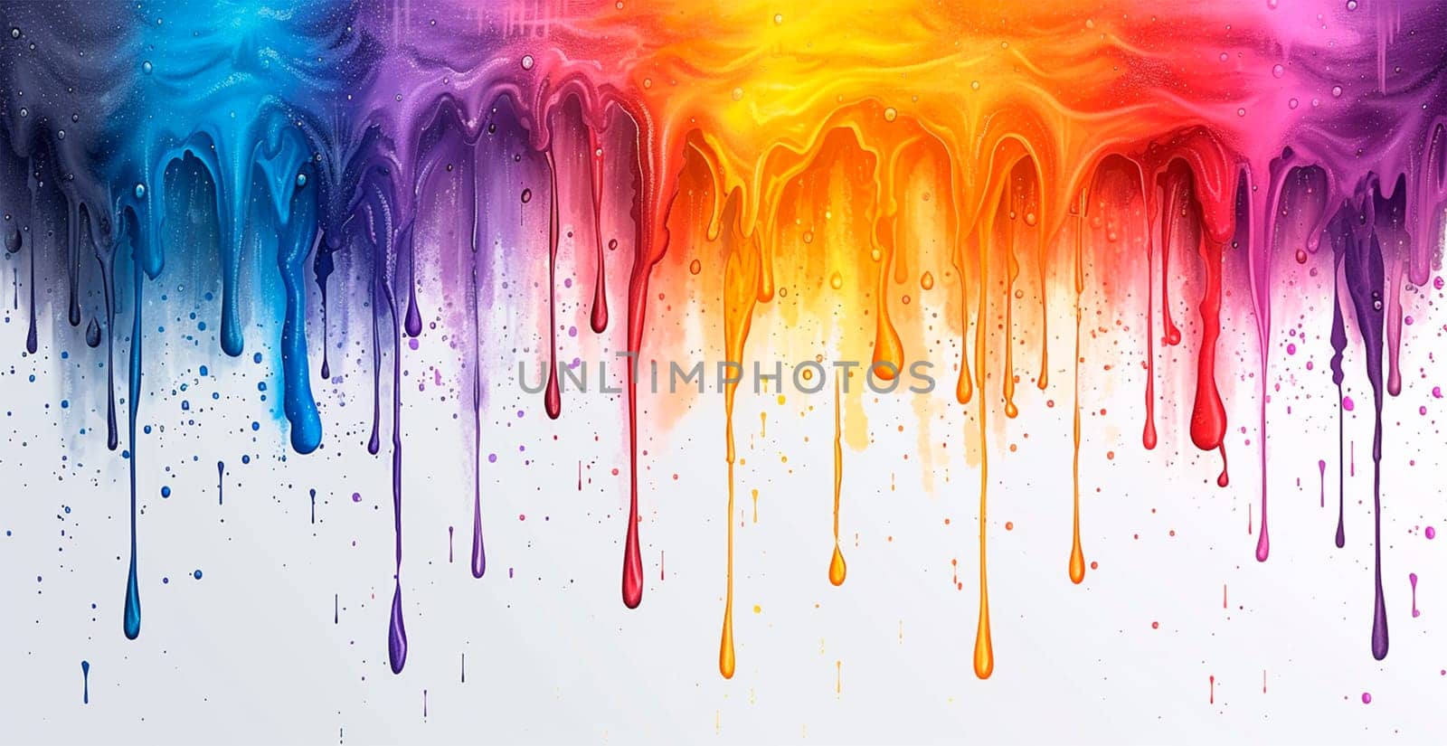 Multi-colored rainbow thick oil paint on a white isolated background, sampler template, smudges AI generated image