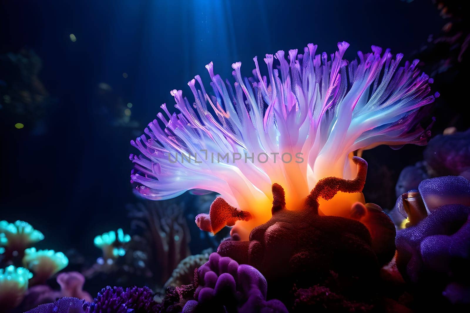 hydrothermal vent eco system with exotic life