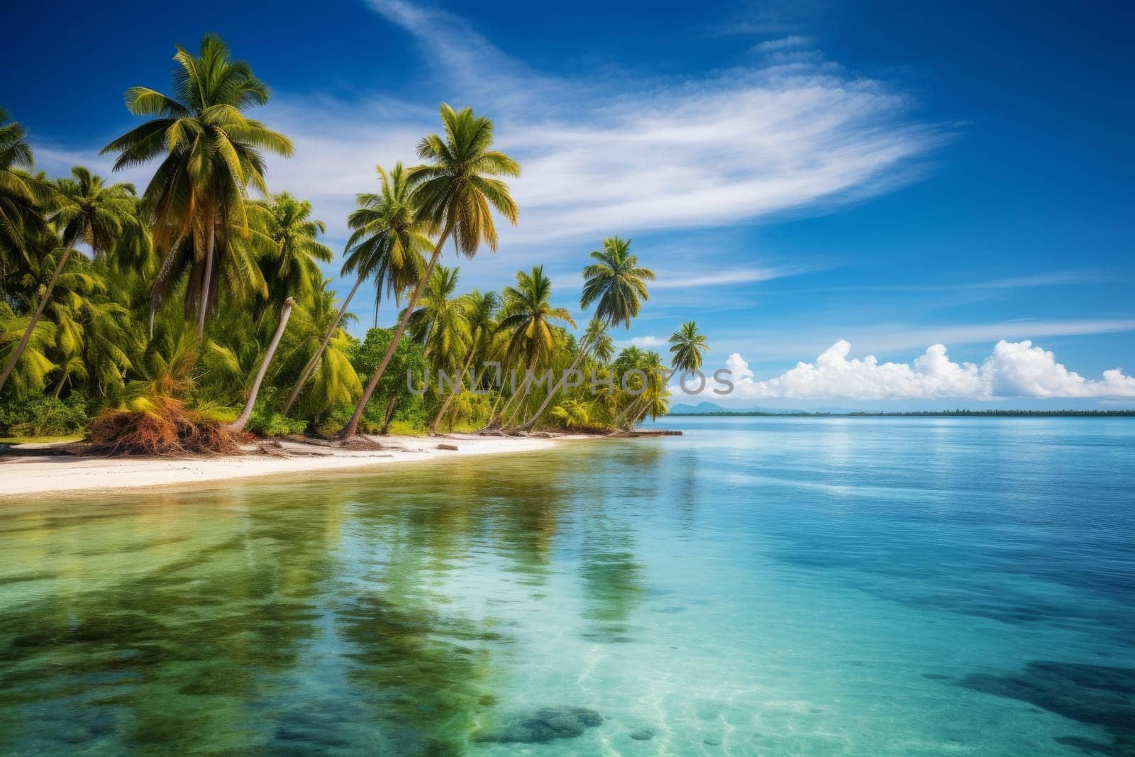 Tropical island getaways and picturesque landscapes. Generative AI