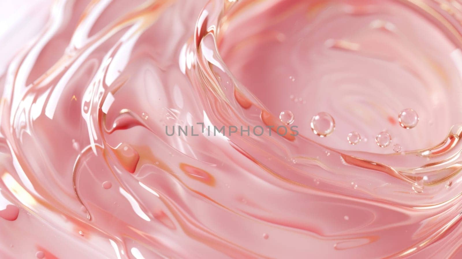 Beautiful texture of pink skin care lotion. Created using AI generated technology and image editing software.