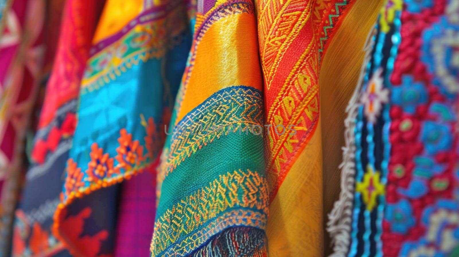Close up of traditional ethnic patterns. Created using AI generated technology and image editing software.