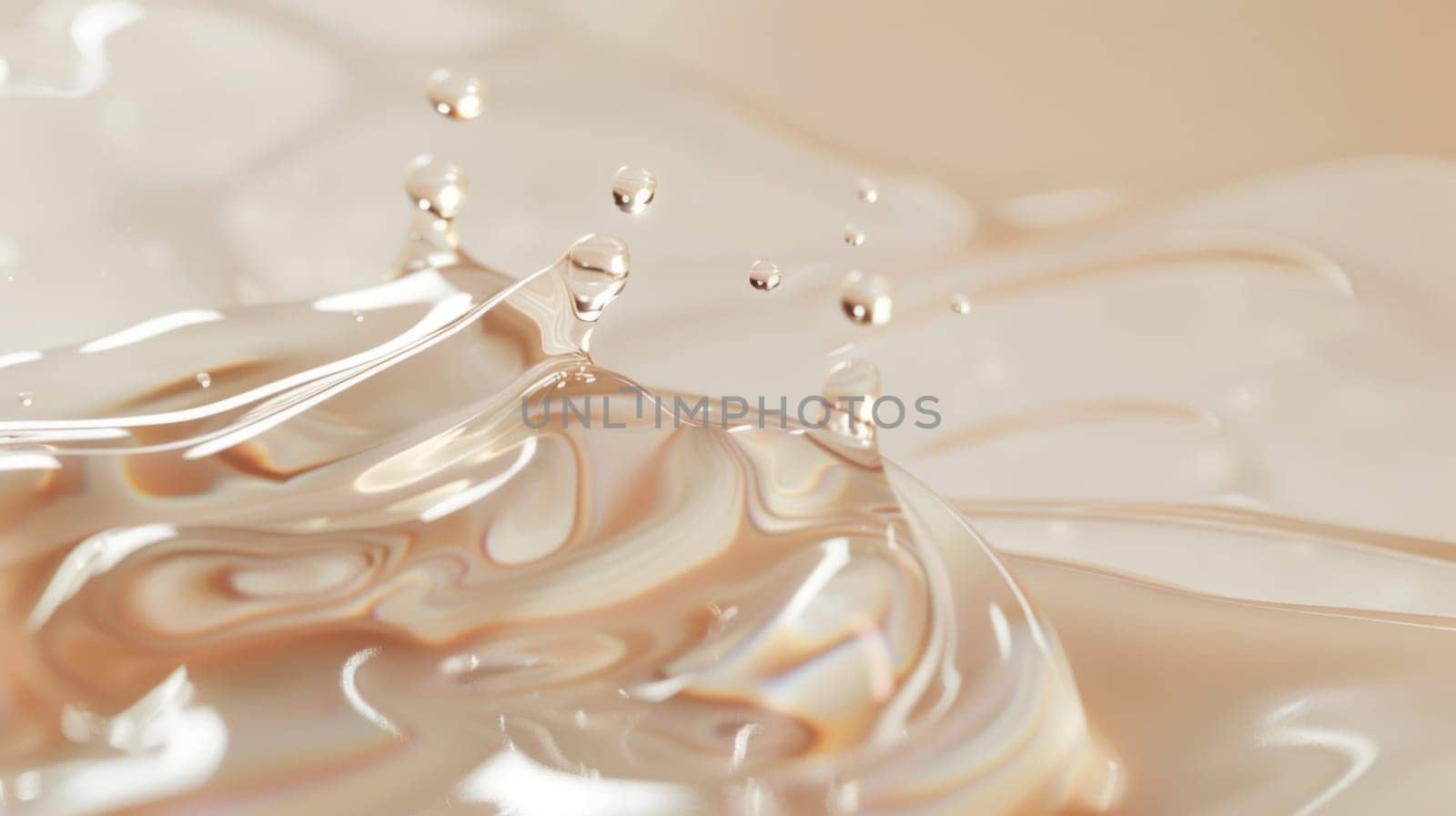 Texture of transparent skin care lotion. Created using AI generated technology and image editing software.