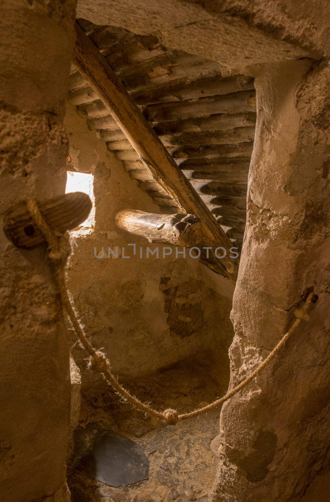 P. de Acim, Spain - Jan 21, 2024: Saint Pedro of Alcantara cell at El Palancar Convent, Pedroso de Acim, Caceres, Spain