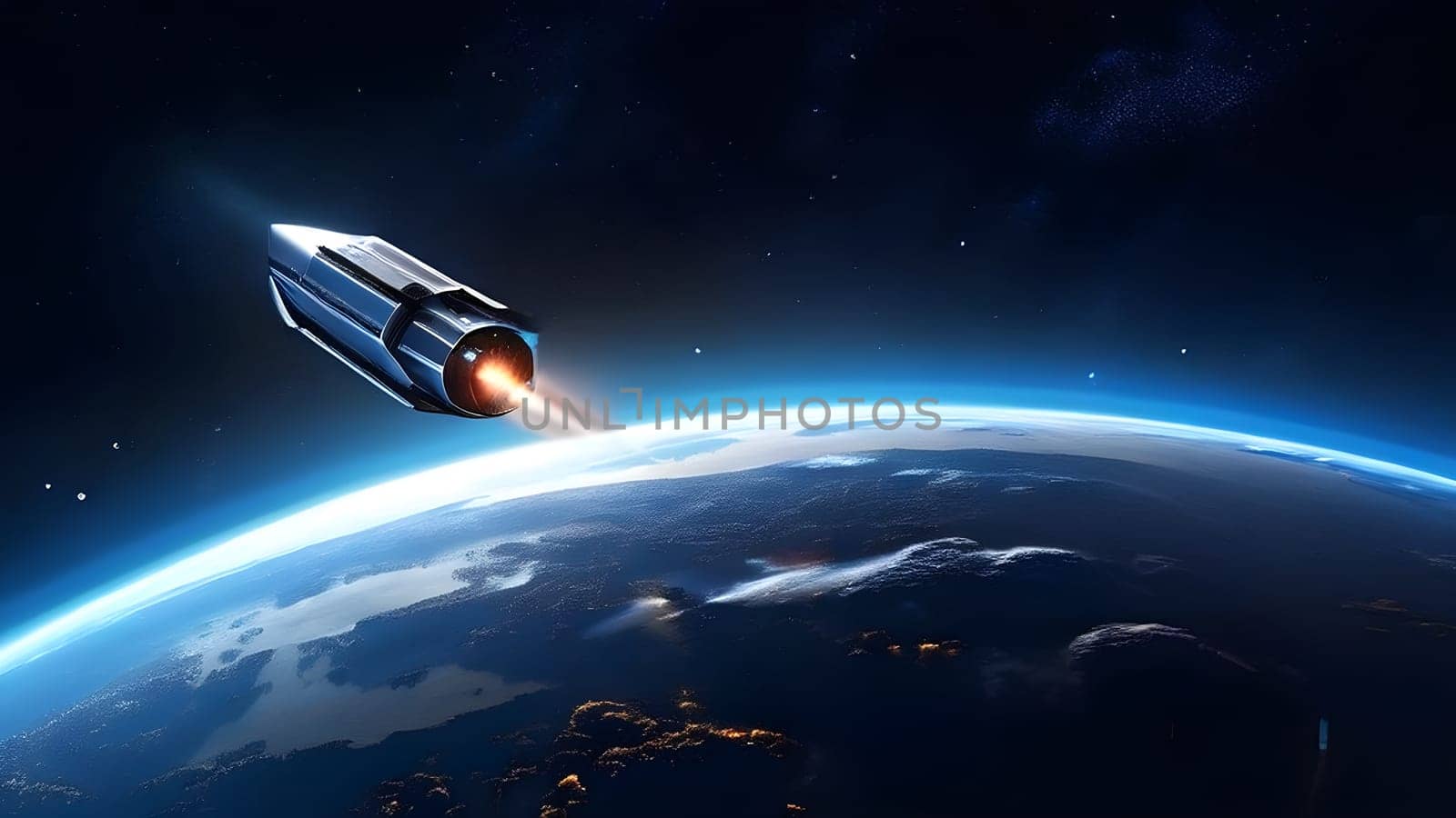 interstellar spacecraft departing from earths orbit