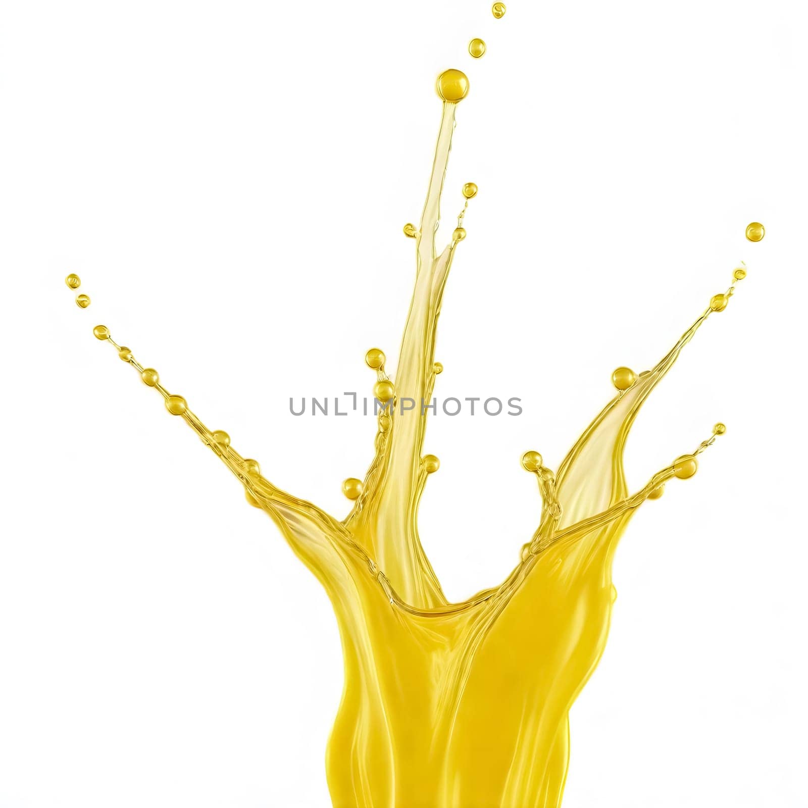 AI generated of clear yellow splash isolated on white background