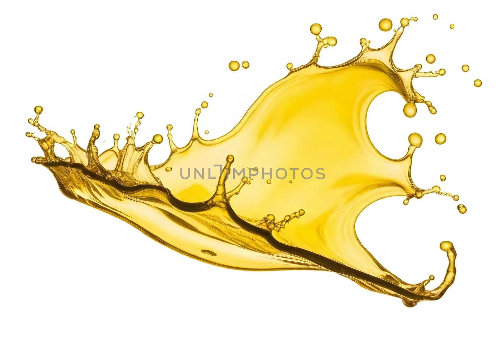 AI generated of clear yellow splash isolated on white background