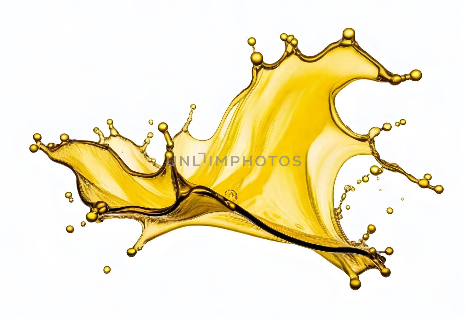 AI generated of clear yellow splash isolated on white background