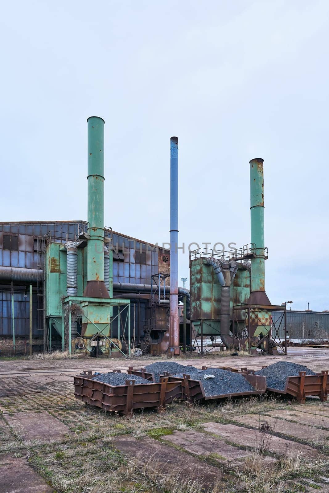 abandoned derelict disused factory in the north of Magdeburg in Germany