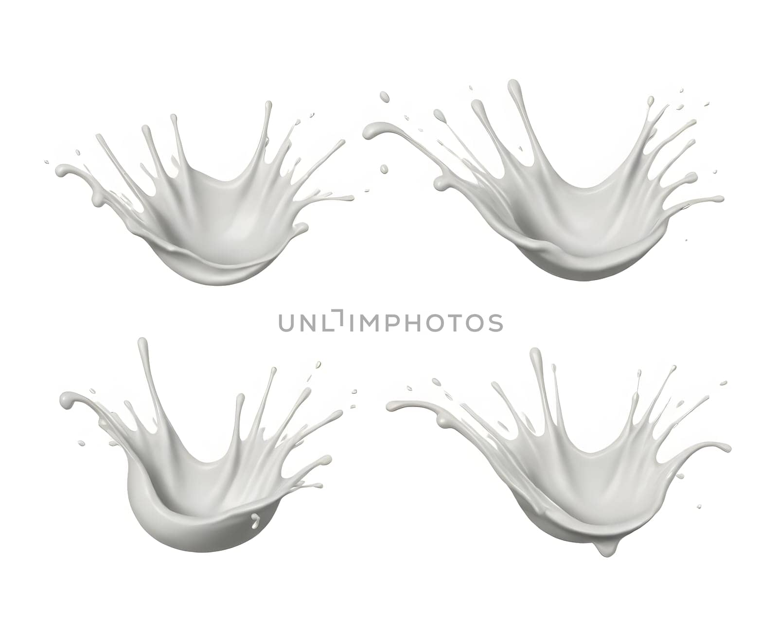 AI generated of a splash of white milk isolated