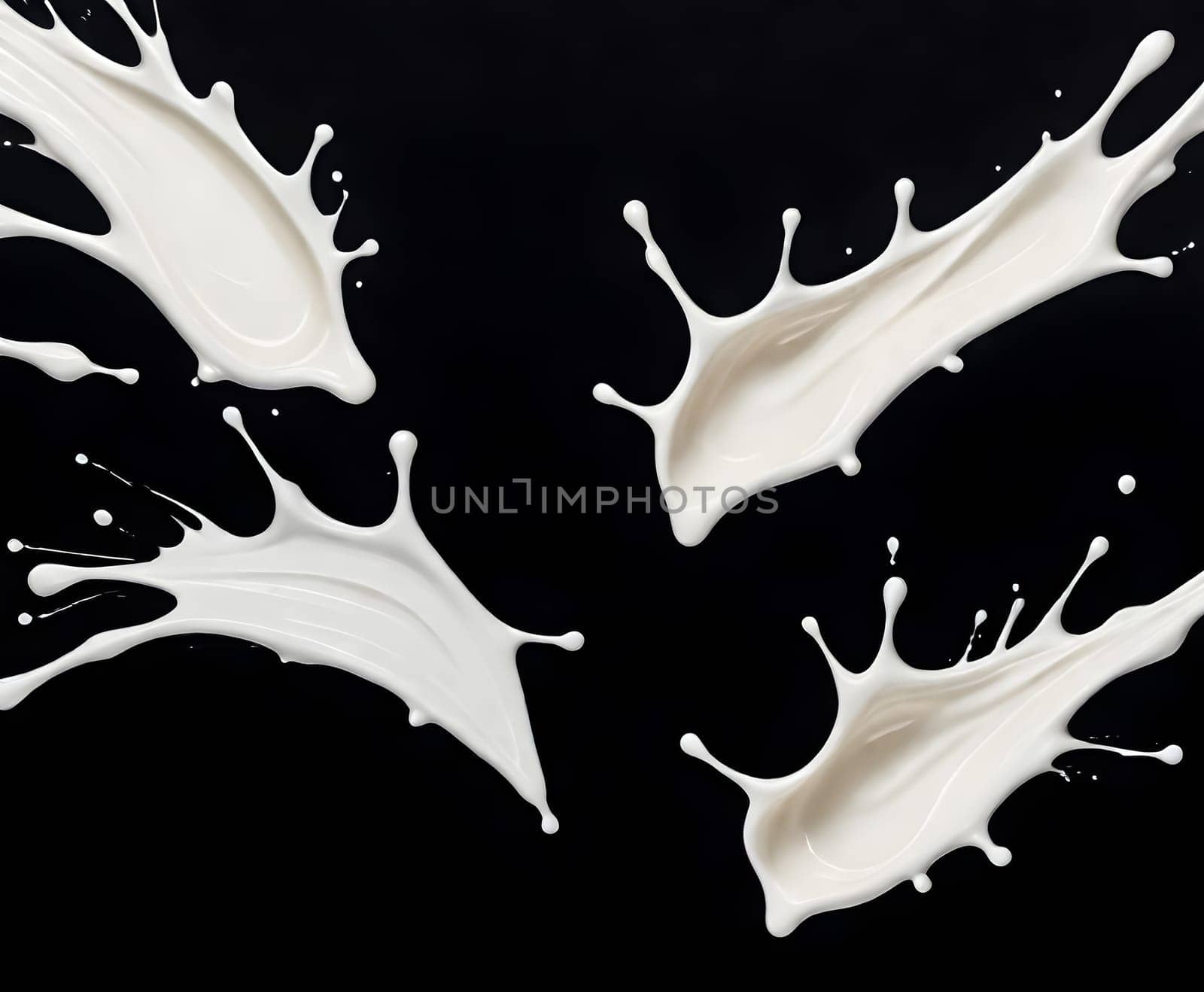 AI generated of a splash of white milk isolated