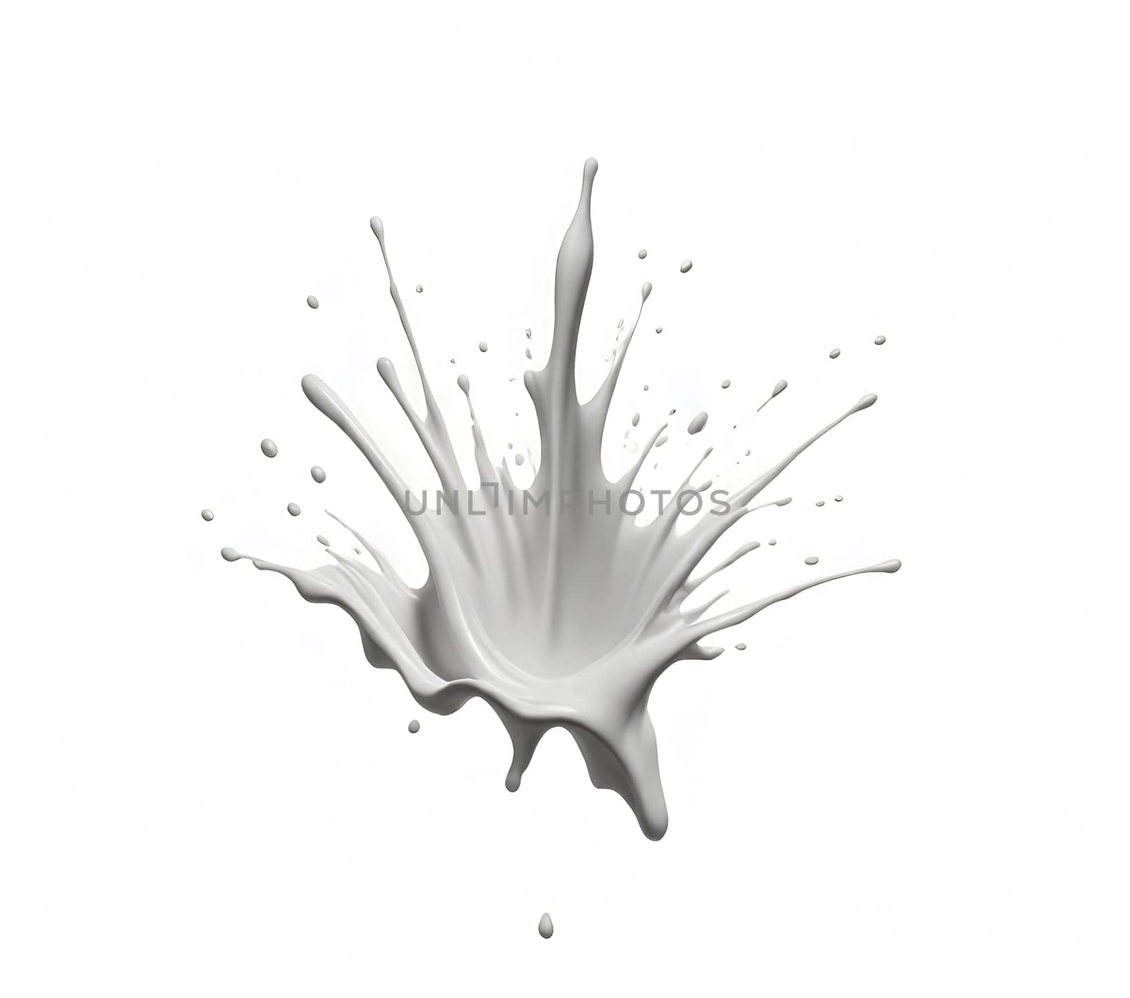AI generated of a splash of white milk isolated