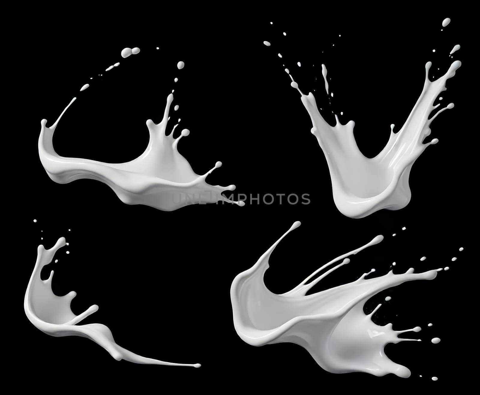 AI generated of a splash of white milk isolated
