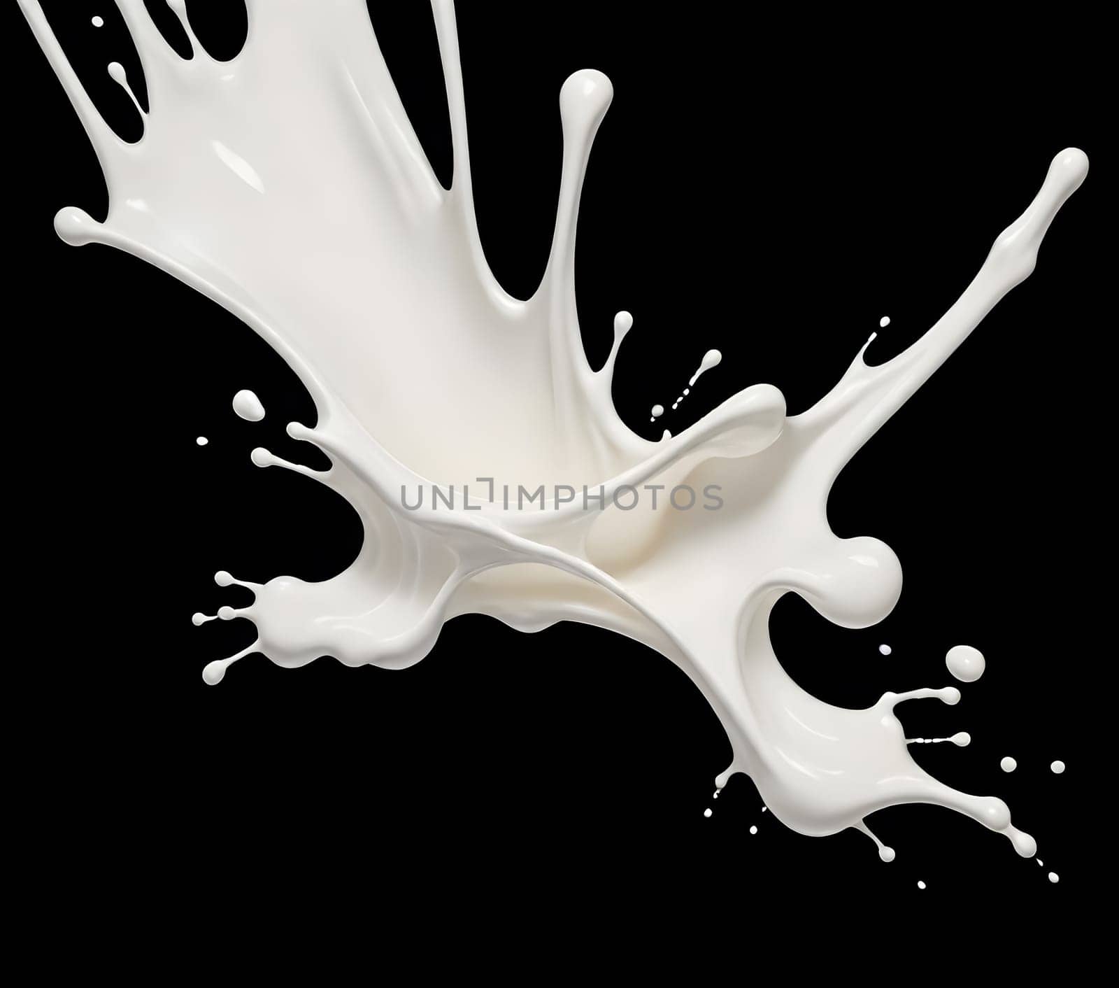 AI generated of a splash of white milk isolated