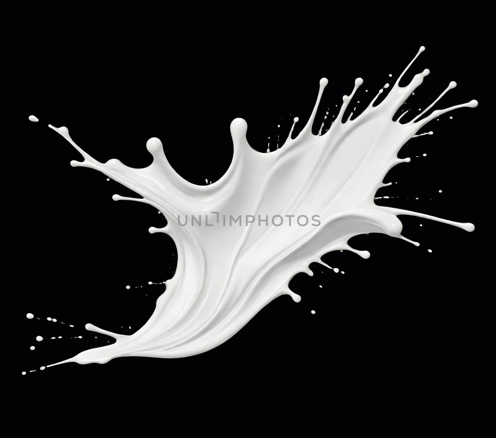 AI generated of a splash of white milk isolated