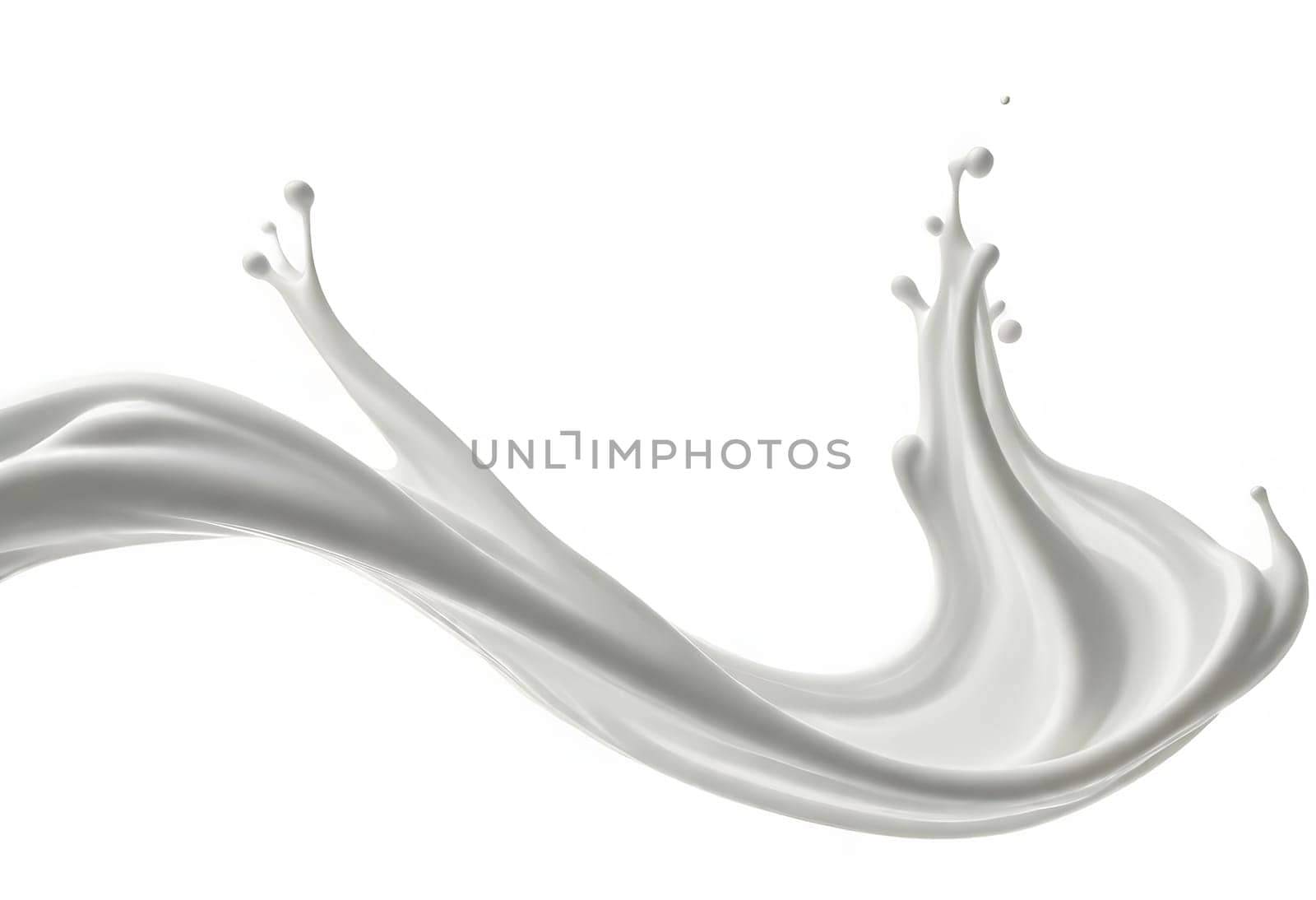 AI generated of a splash of white milk isolated