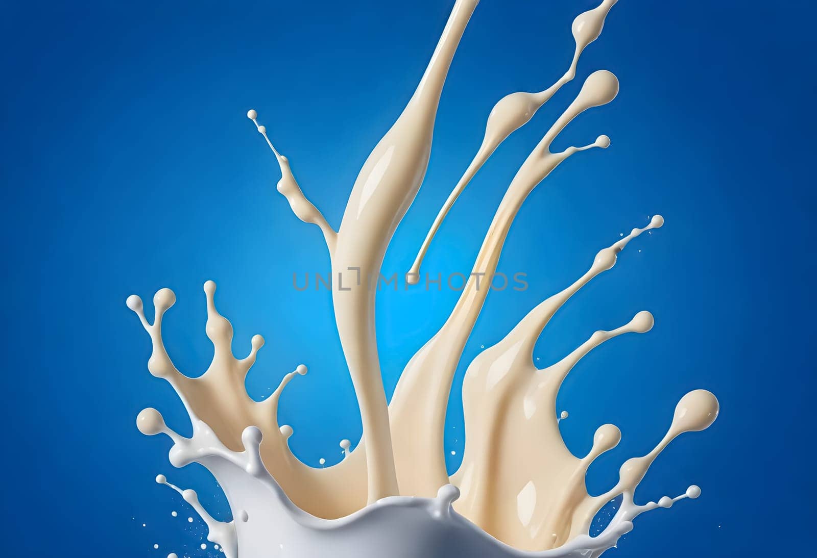 AI generated of a splash of white milk isolated