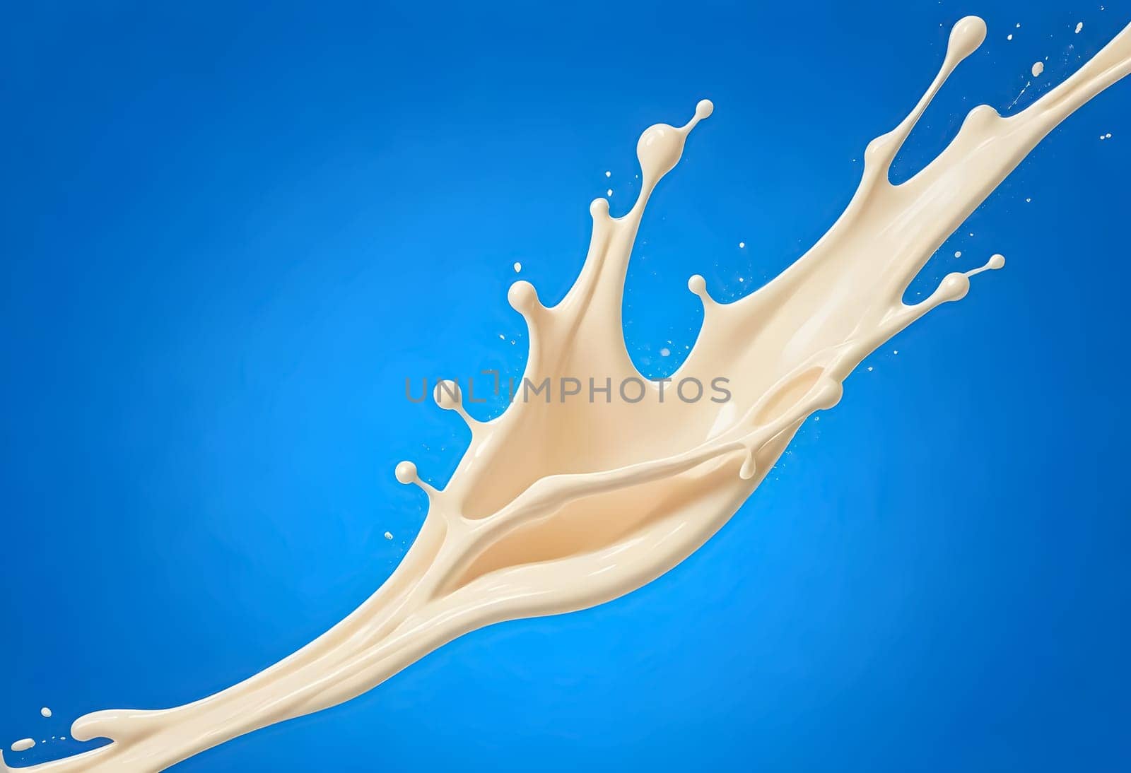 AI generated of a splash of white milk isolated