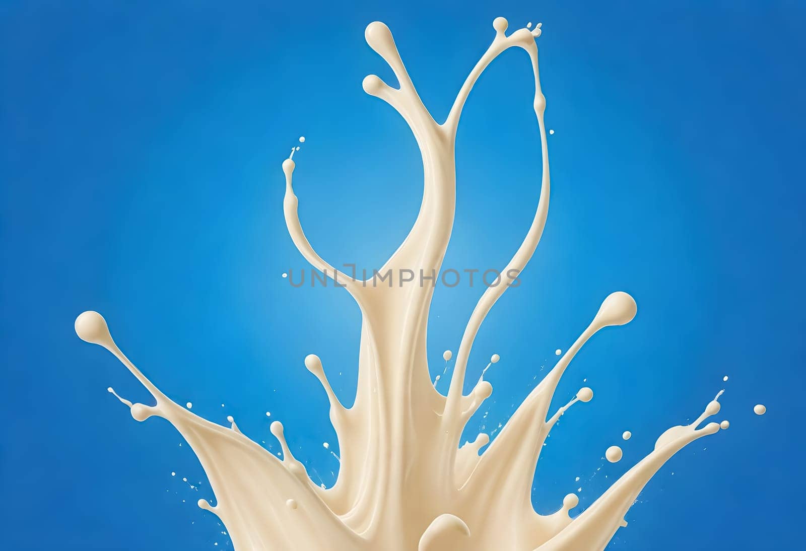 AI generated of a splash of white milk isolated