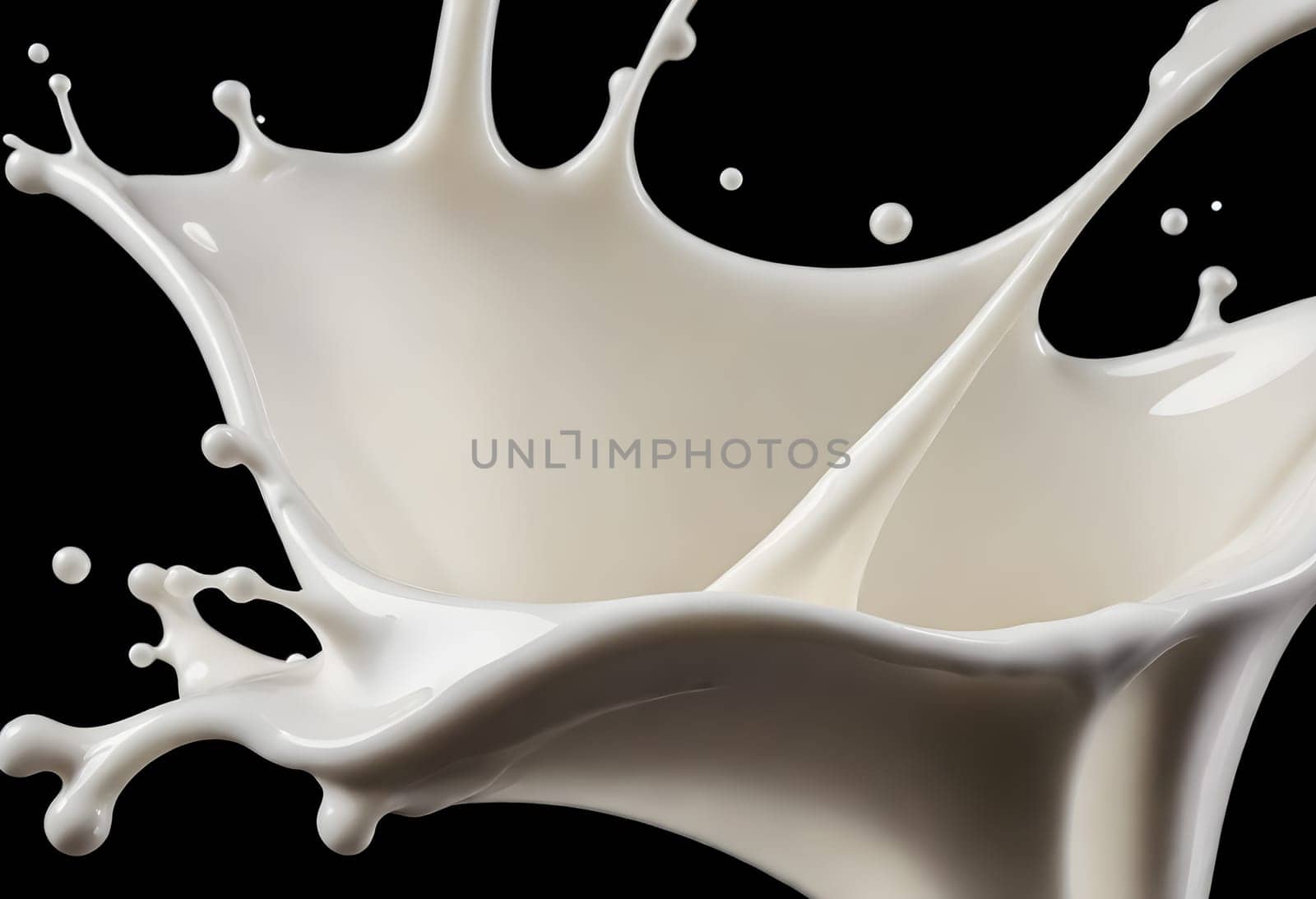 AI generated of a splash of white milk isolated