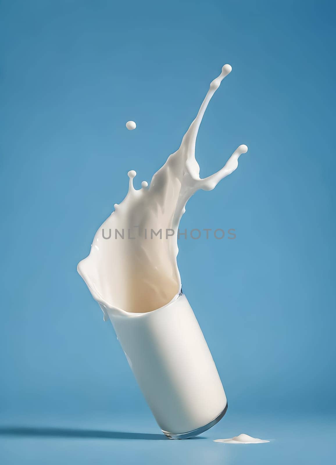 AI generated of a splash of white milk isolated