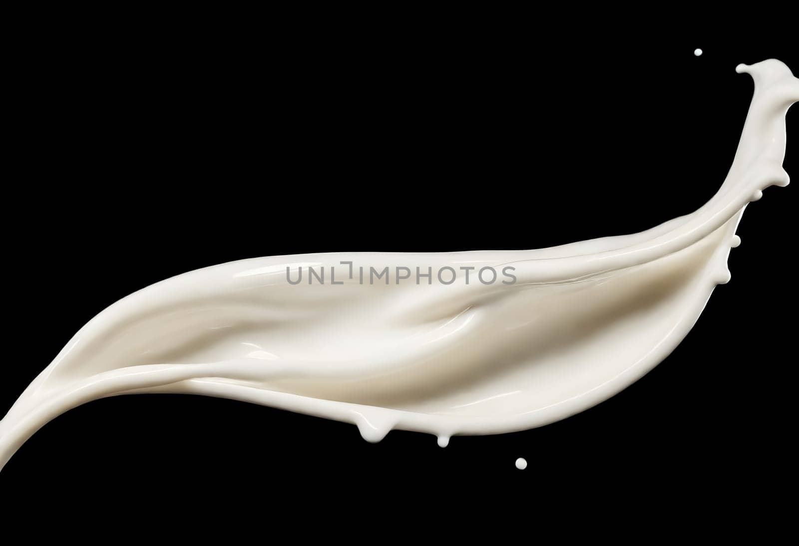 AI generated of a splash of white milk isolated