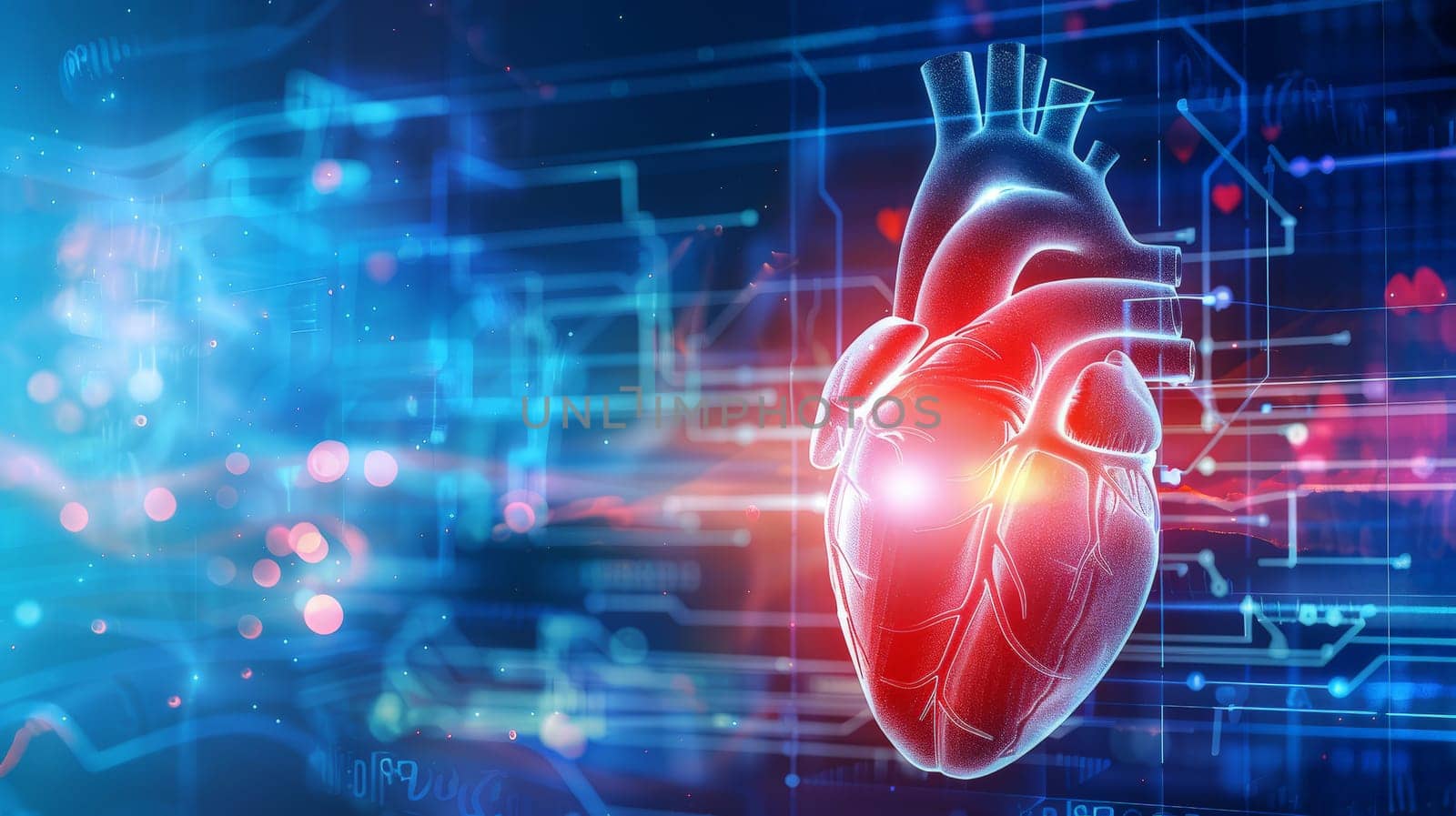 Immerse yourself in the world of cutting-edge medical technology with this captivating image of a pulsating heart set against a backdrop of futuristic medical equipment. Illustrating the intersection of healthcare services and advanced medical technology, this image embodies the essence of modern healthcare innovation.