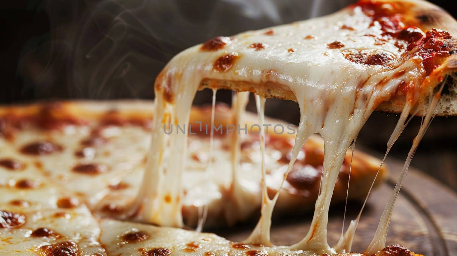 Indulge in the mouthwatering allure of a freshly baked Italian pizza slice, topped with gooey, melted cheese, and savory ingredients. This appetizing treat promises a burst of flavor with every bite, satisfying cravings and igniting the senses.