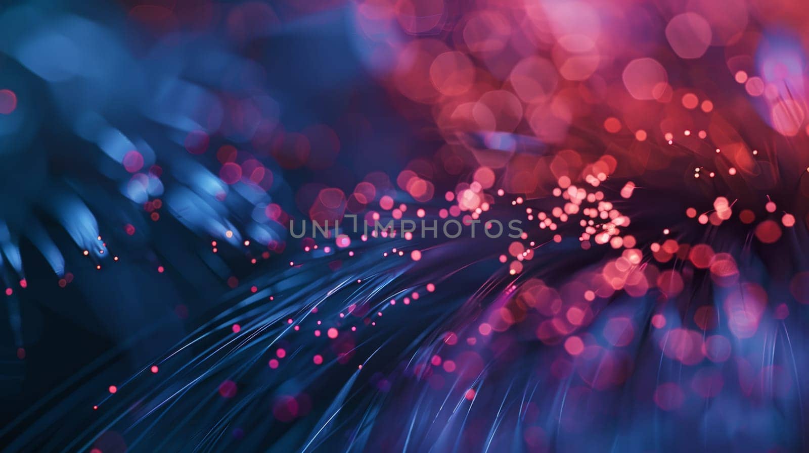 Delve into the mesmerizing world of fiber optics with this abstract close-up, where vibrant lights dance in a symphony of colors, evoking a sense of wonder and festivity. Explore the intersection of optical communication and holiday spirit.