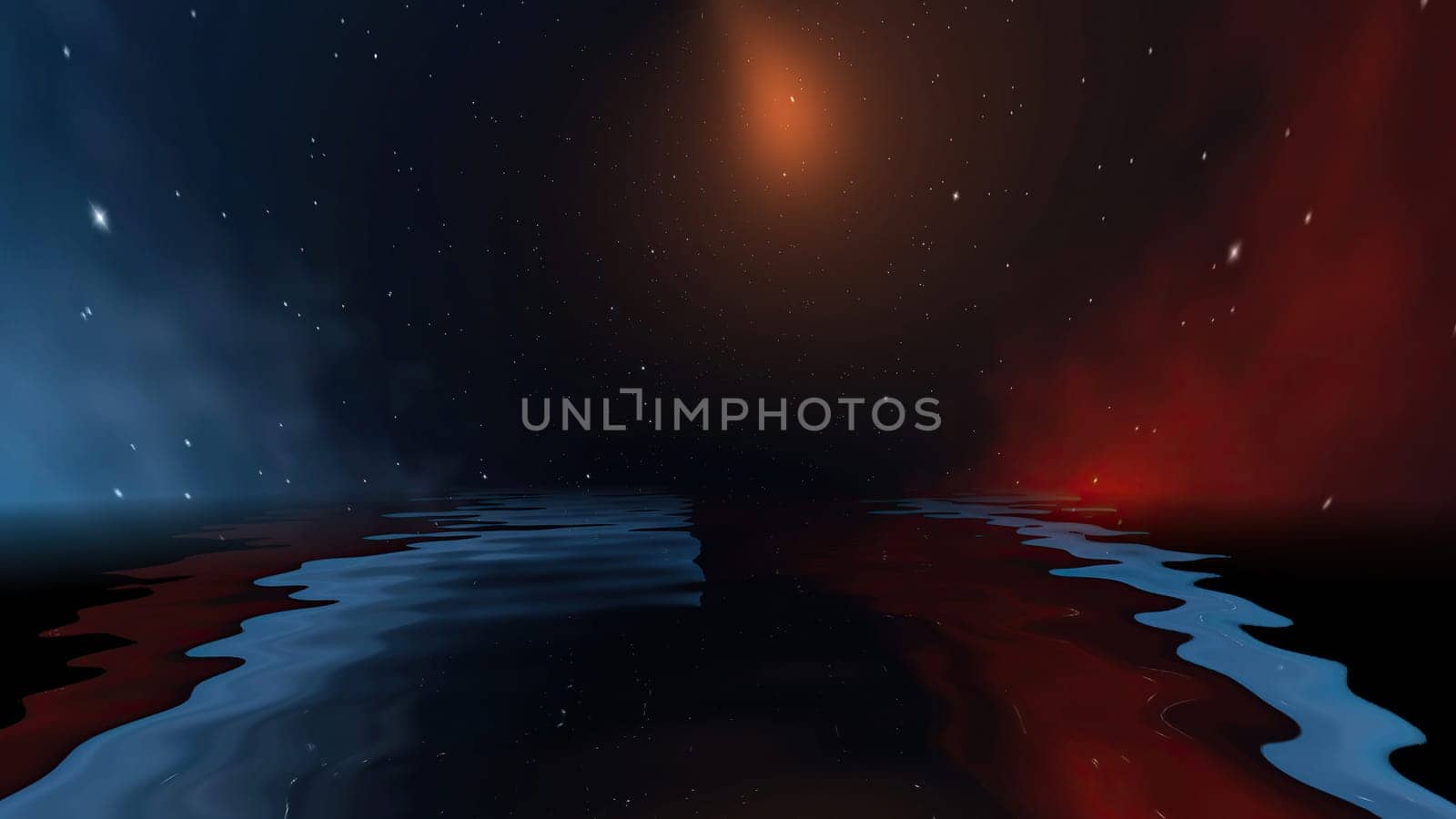 Space Universe With Stars And Galaxies reflected in water,Space Universe With Stars And Galaxies reflected in water