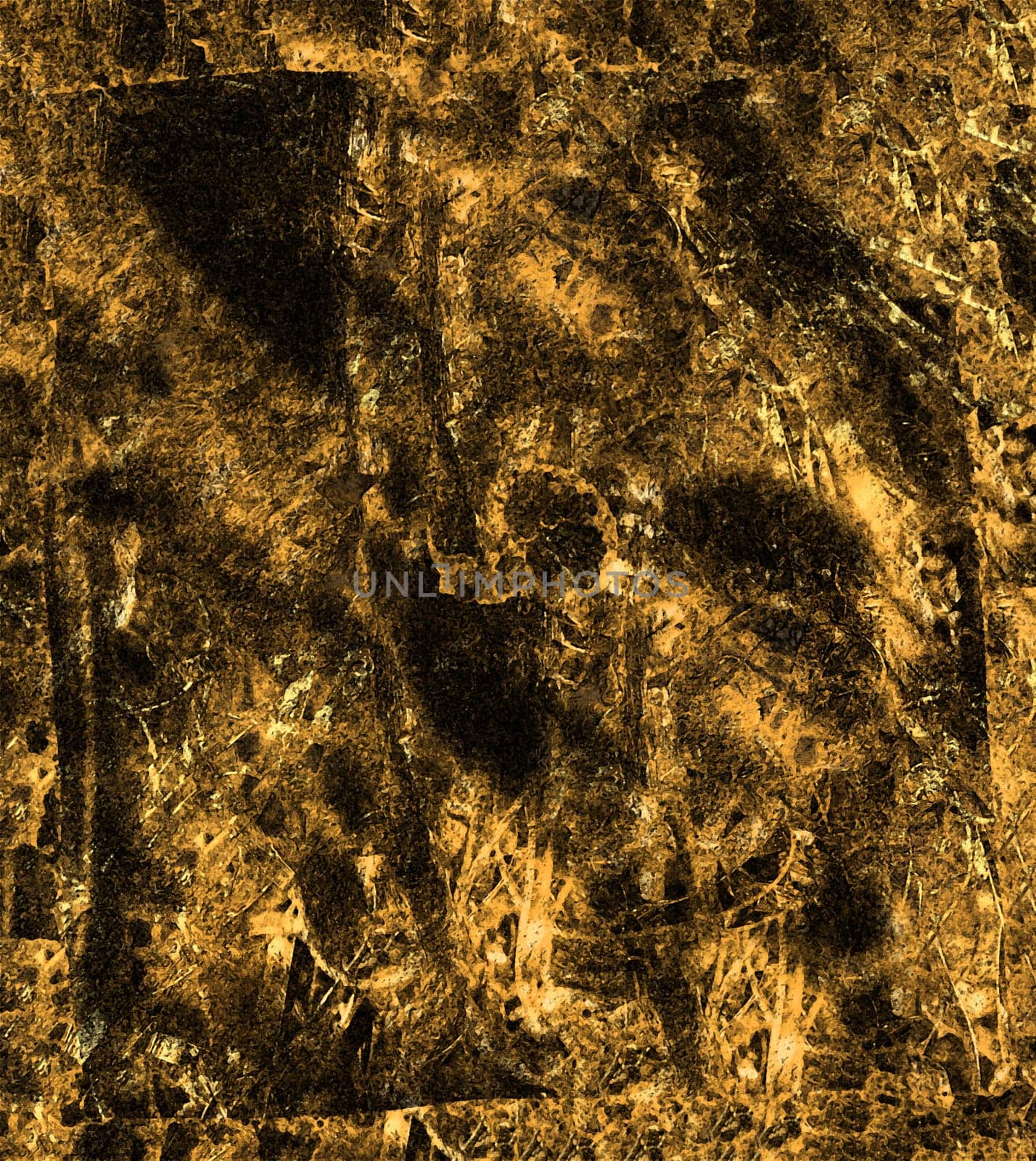 Grunge abstract background with spots and irregularities of golden black color