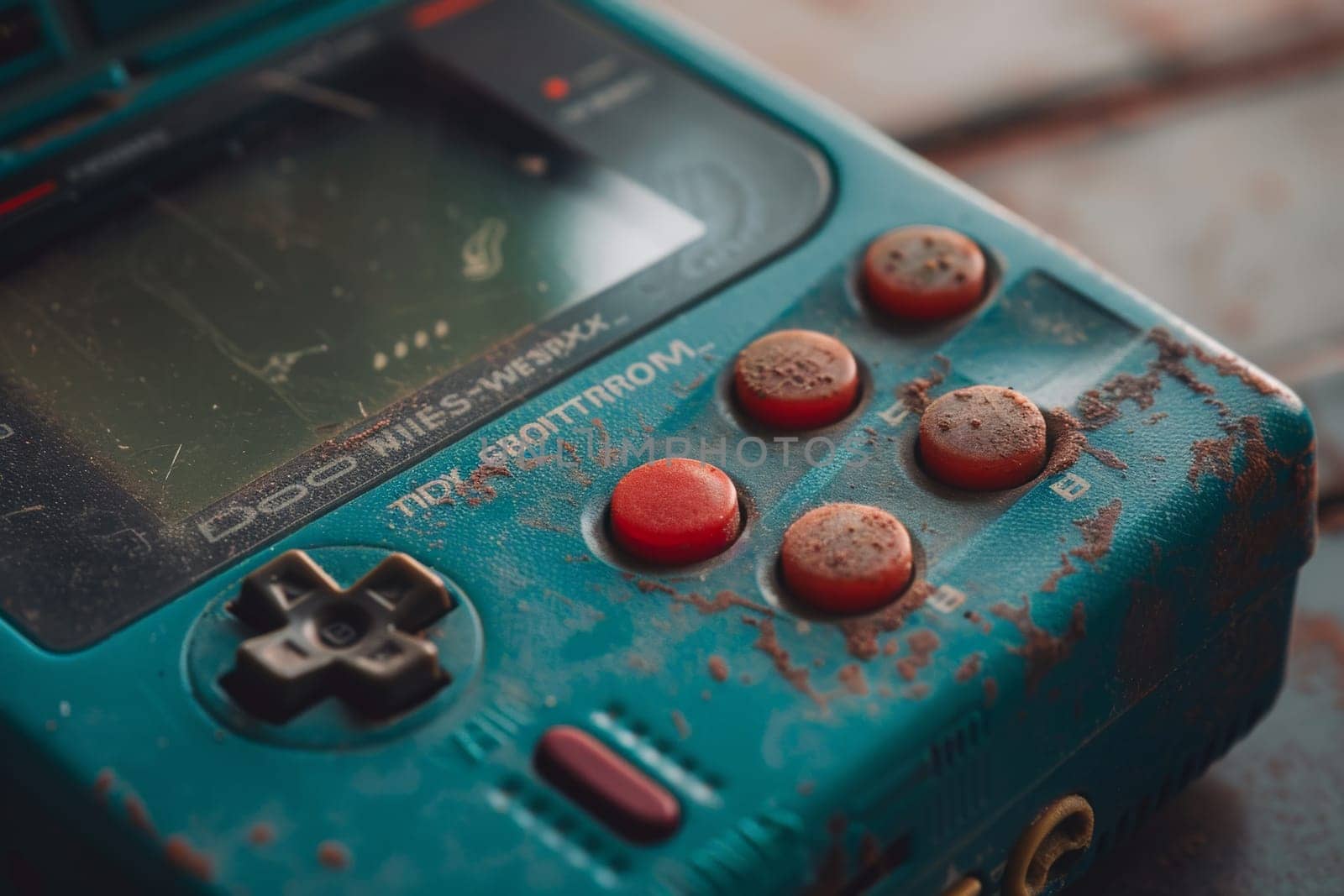 A close-up of a vintage video game controller, showcasing its intricate buttons and joystick in a harmonious display of retro gaming nostalgia.