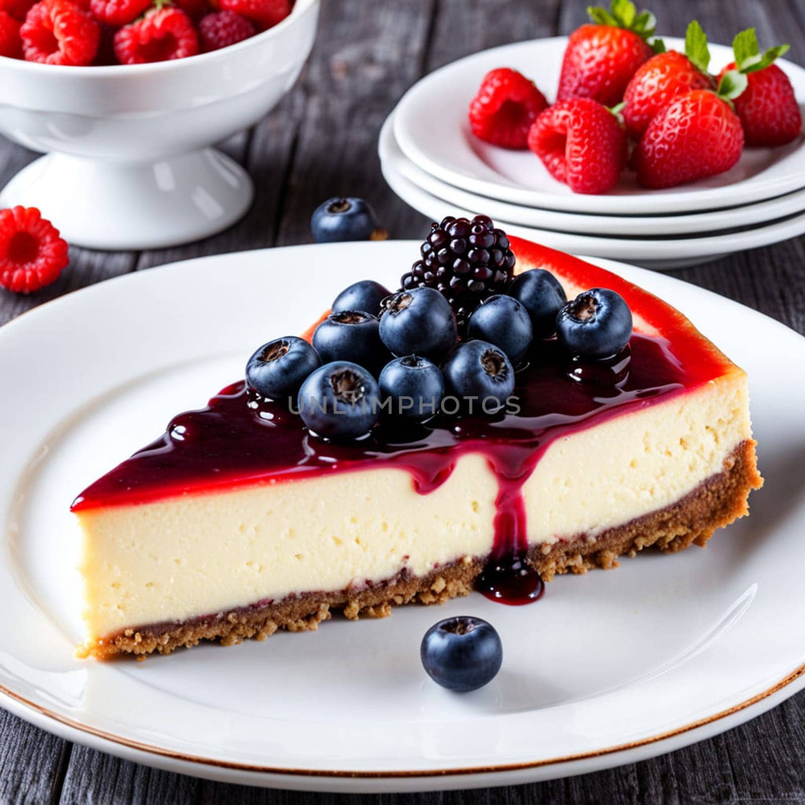 cheesecake with berries