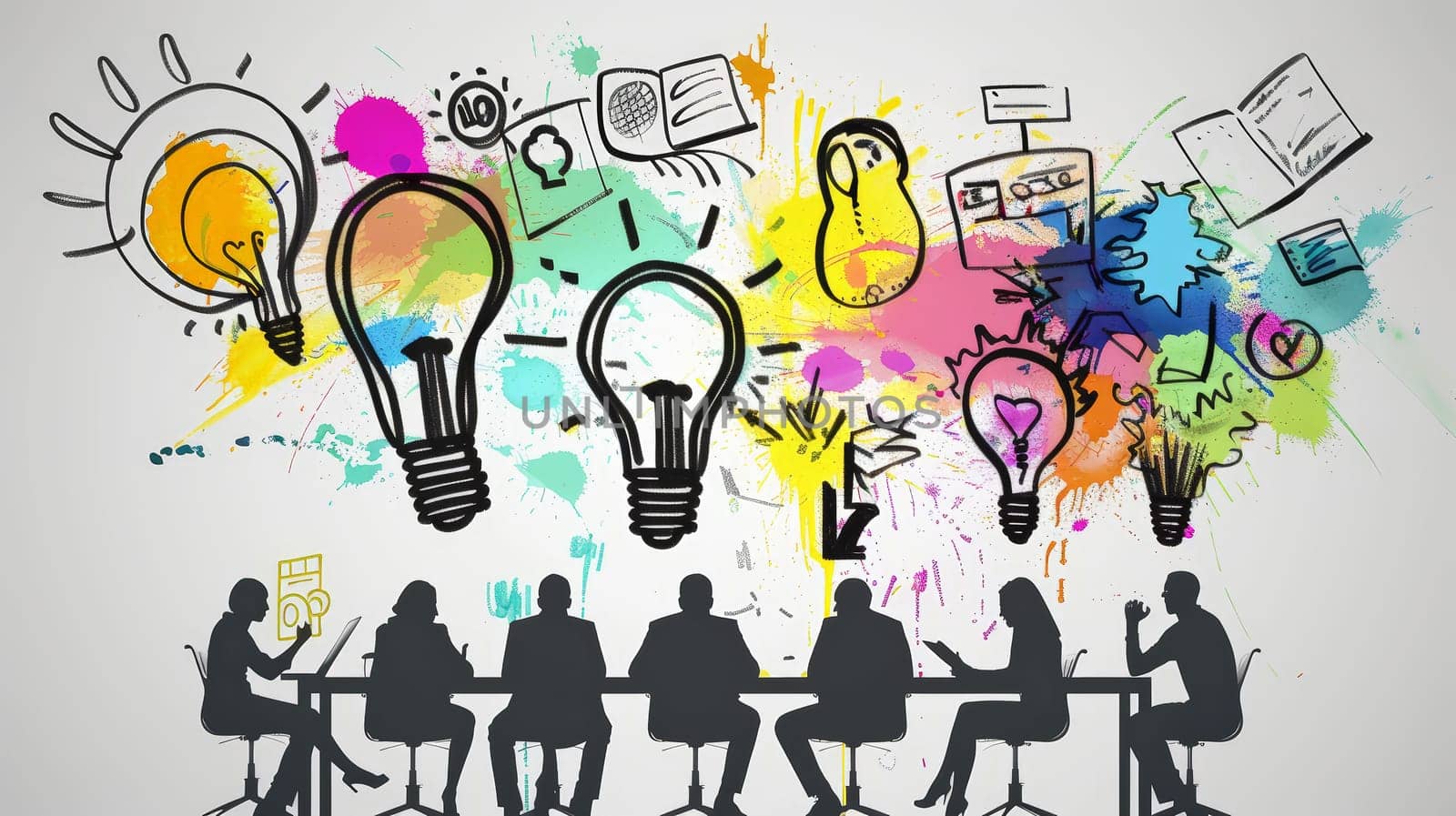 Witness the dynamic energy of a creative business team as they engage in brainstorming and ideation sessions, fueling innovation and fostering groundbreaking projects.