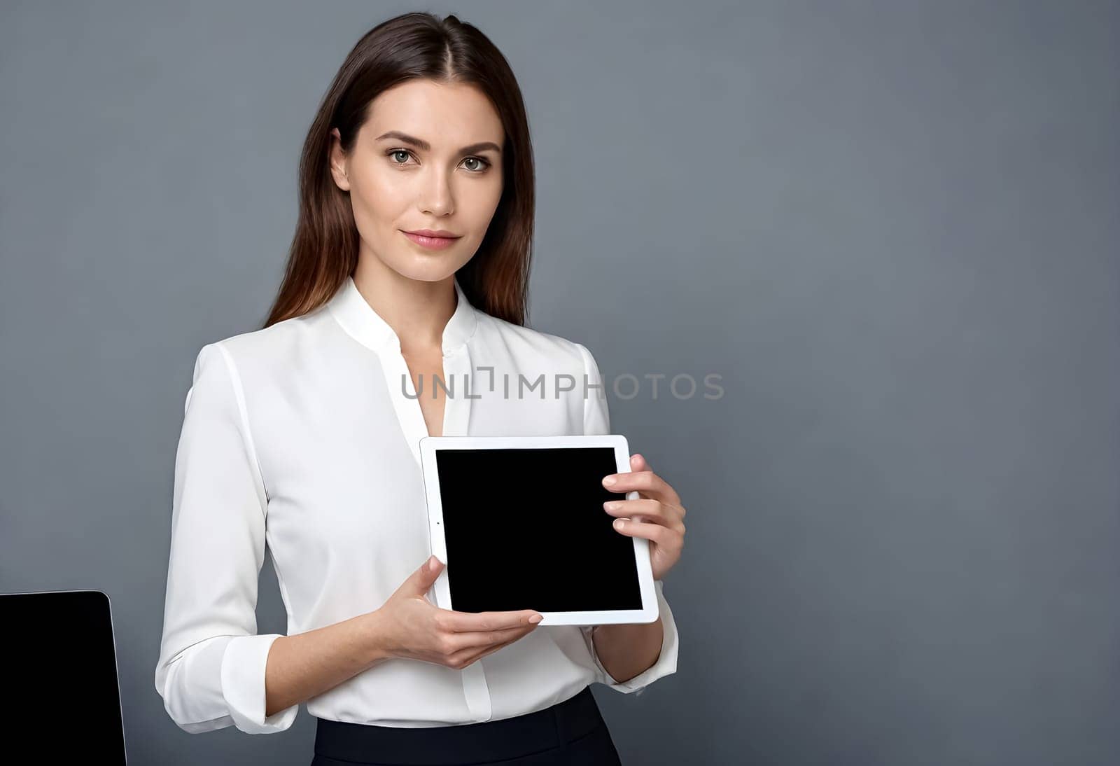 AI generated portrait of business woman person on working environtment