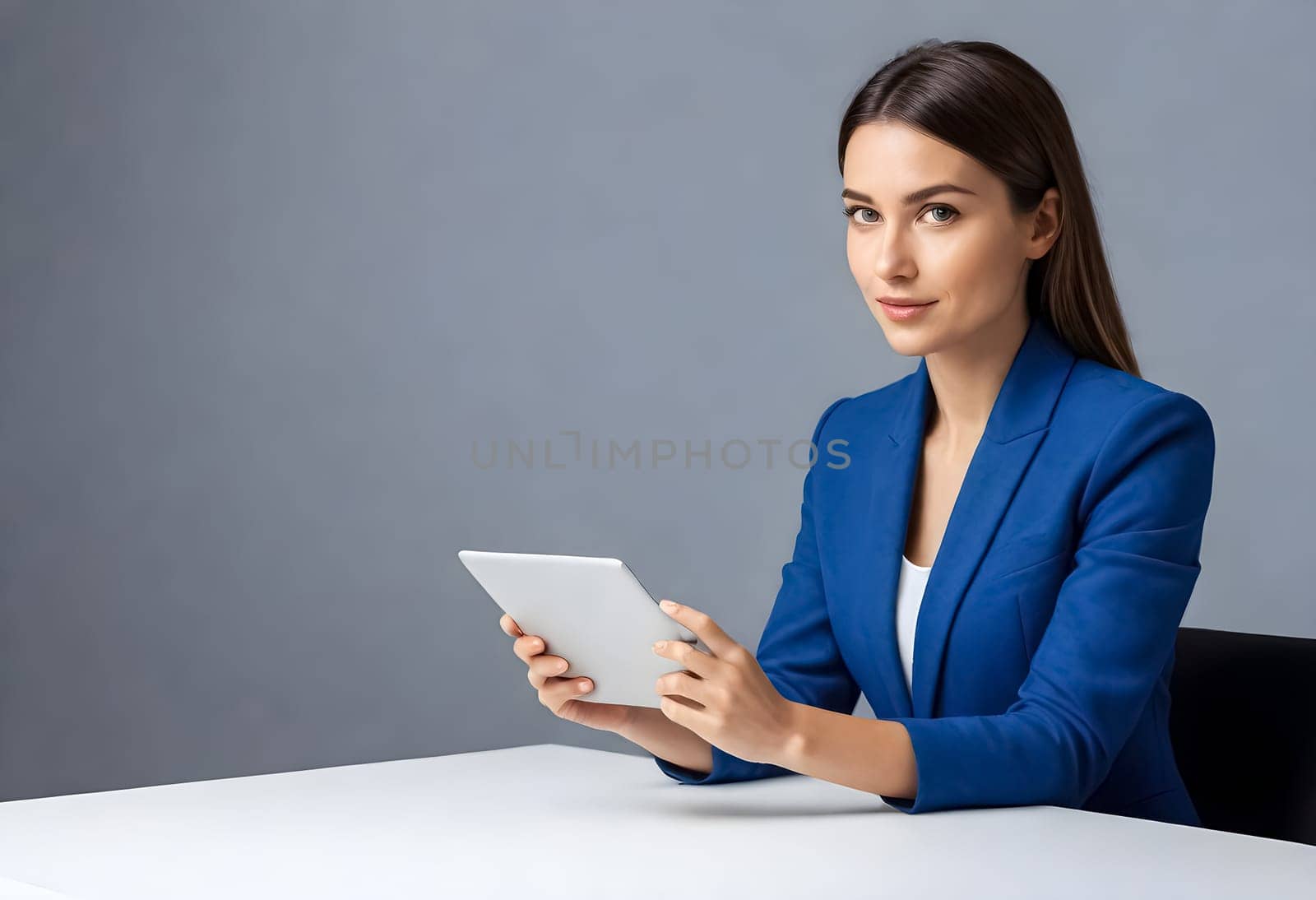 AI generated portrait of business woman person on working environtment