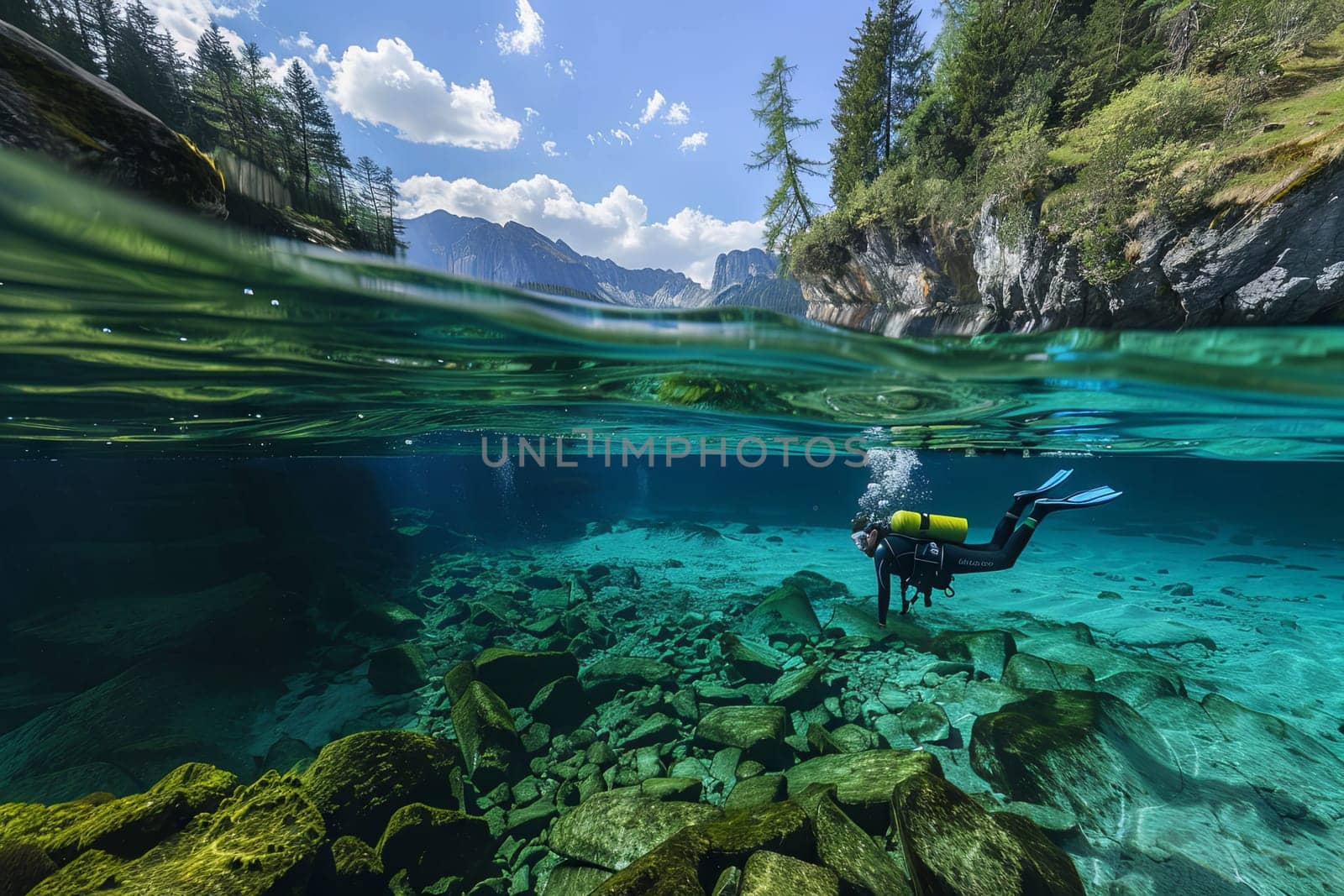A person wearing a wetsuit is swimming in the water. The individual is actively moving through the water, sporting the protective gear for cold temperatures.