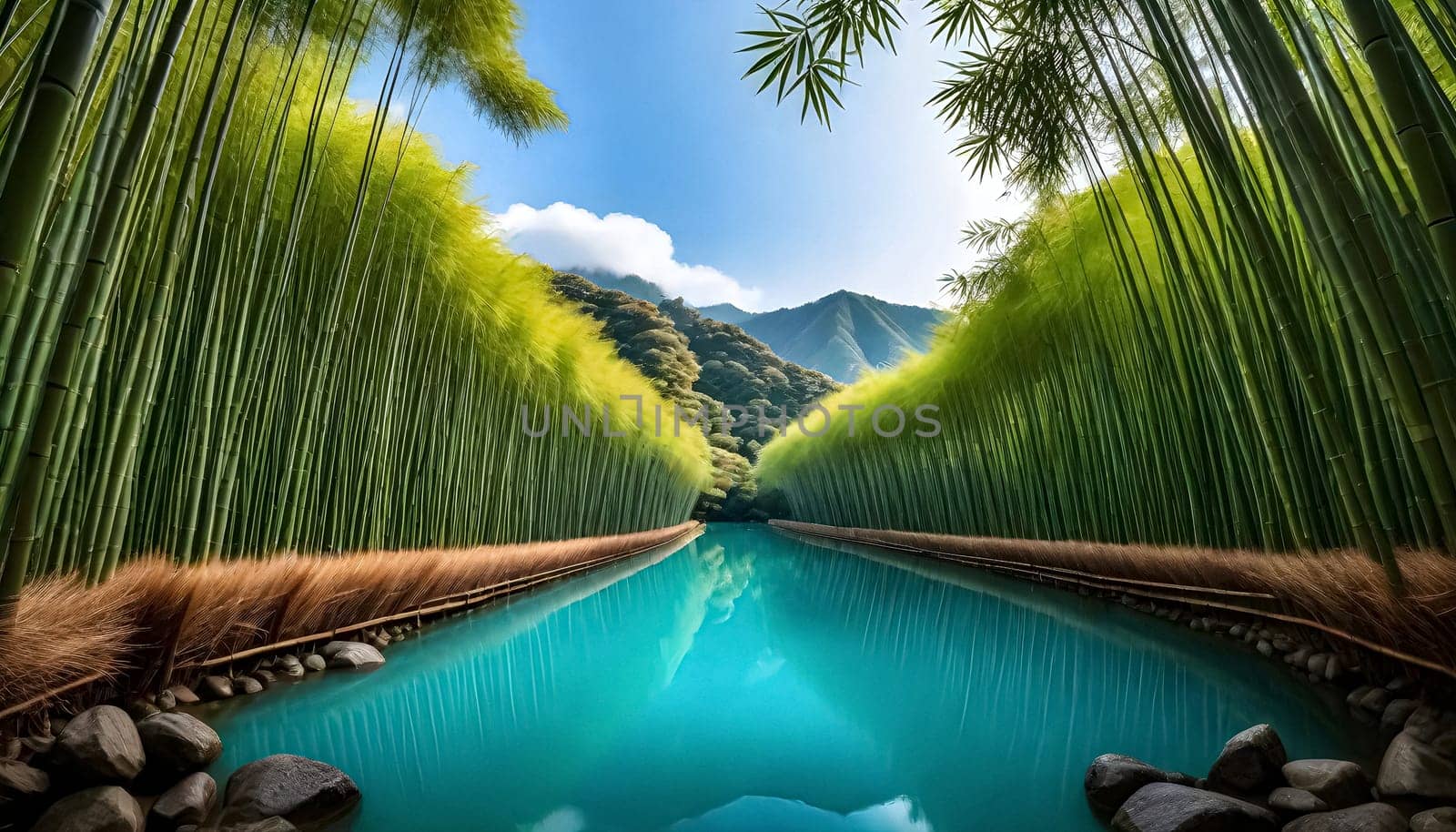 AI generated of A bamboo forest in kyoto, Japan