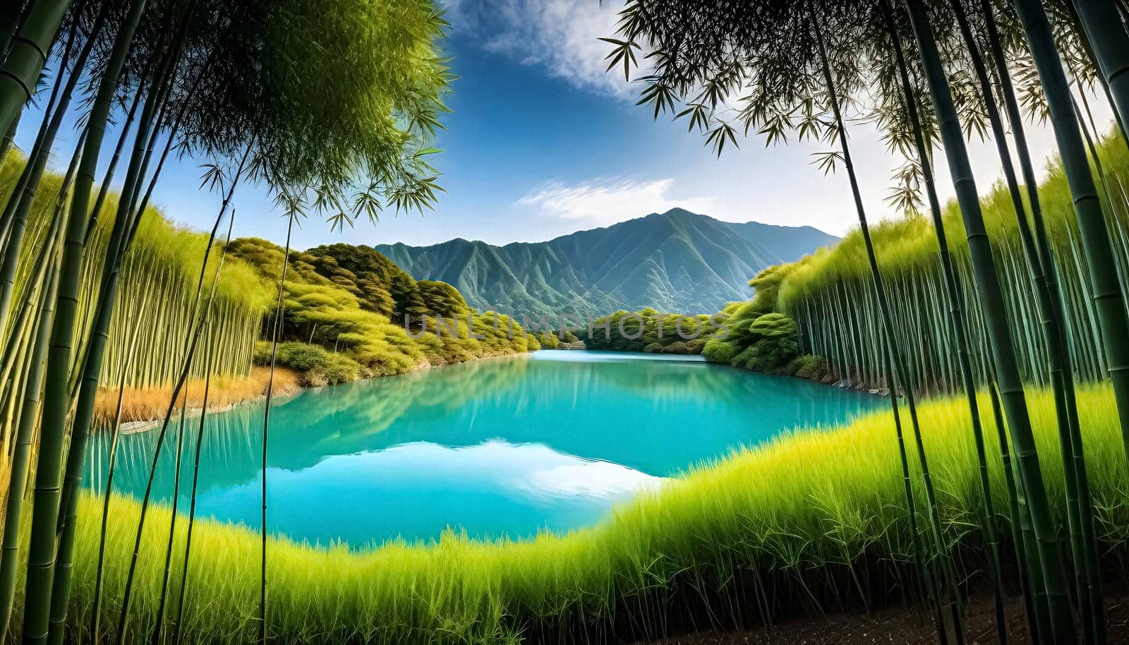 AI generated of A bamboo forest in kyoto, Japan